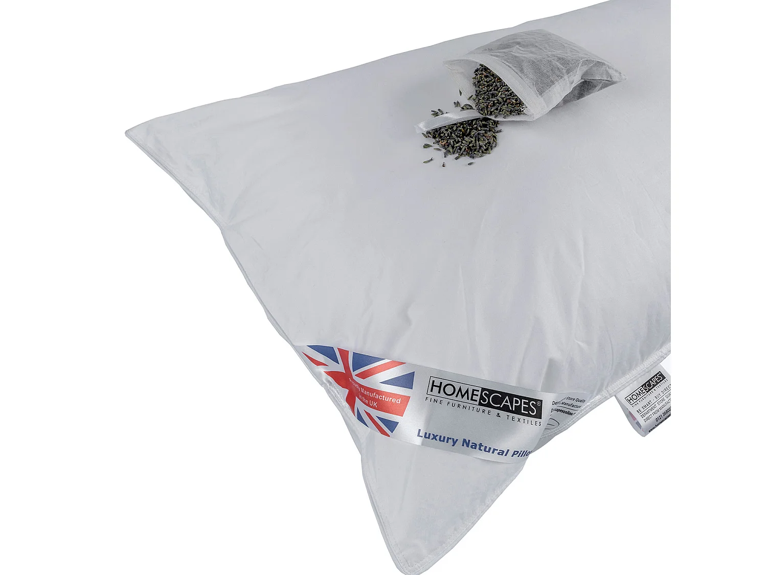 Homescapes Super Microfibre Lavender Pillow with Dried Lavender Insert