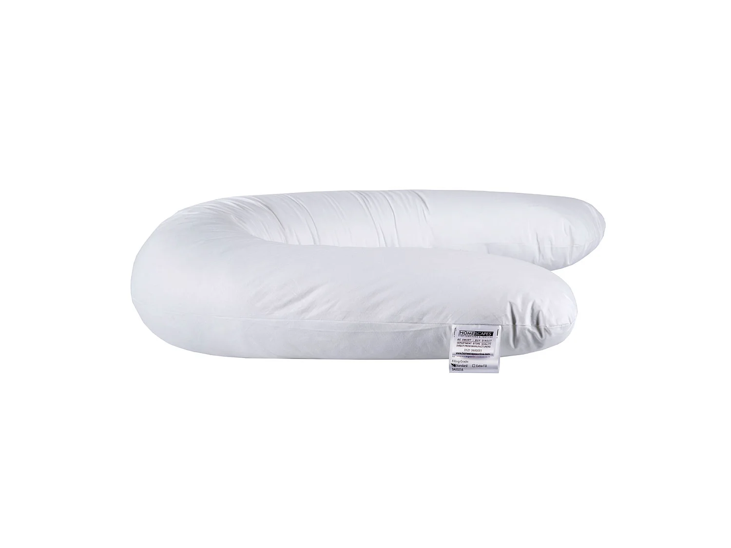 Homescapes U Shaped Comfort Pregnancy Pillow Goose Feather and Down