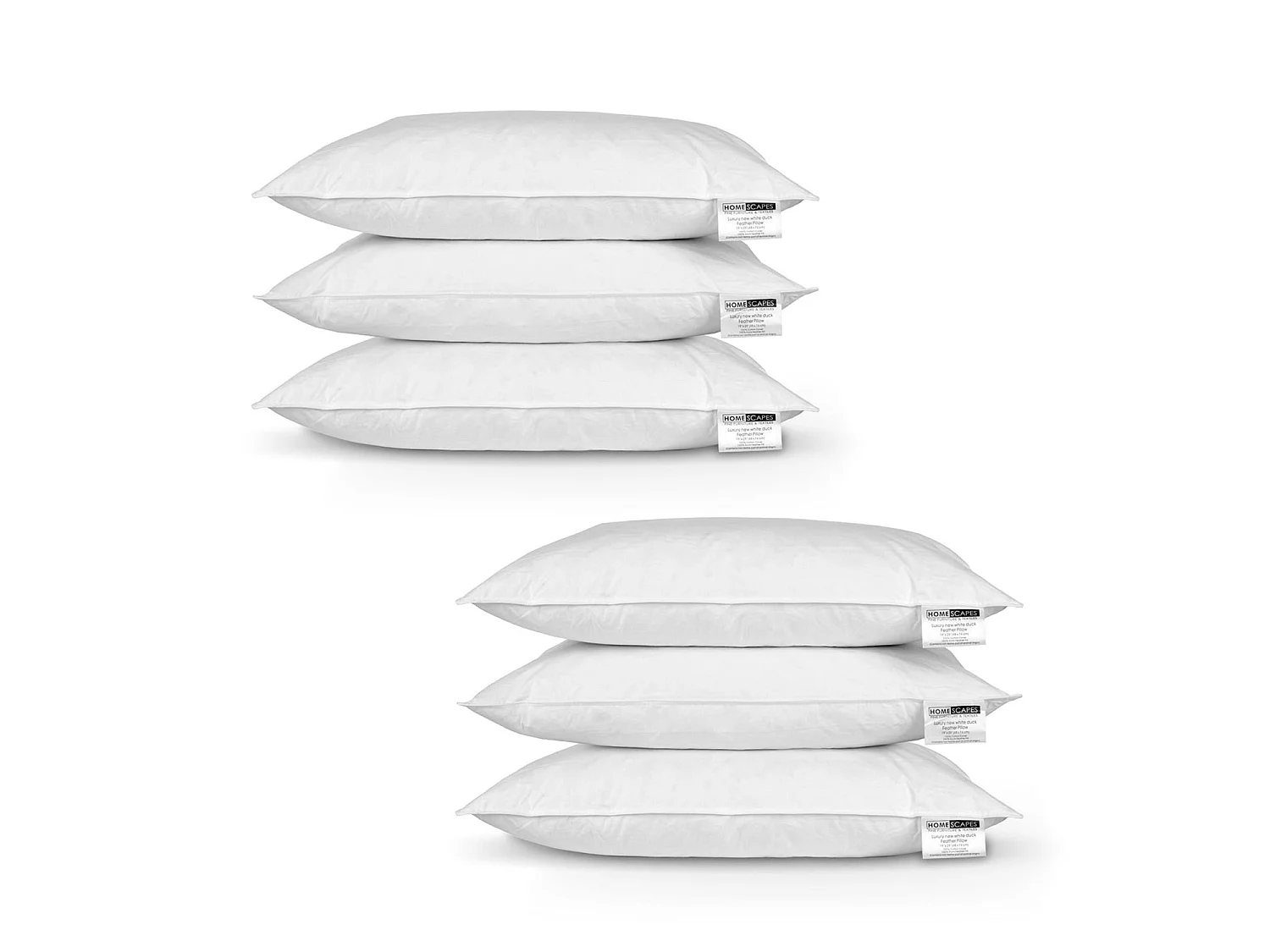Homescapes Duck Feather Pillow x 6