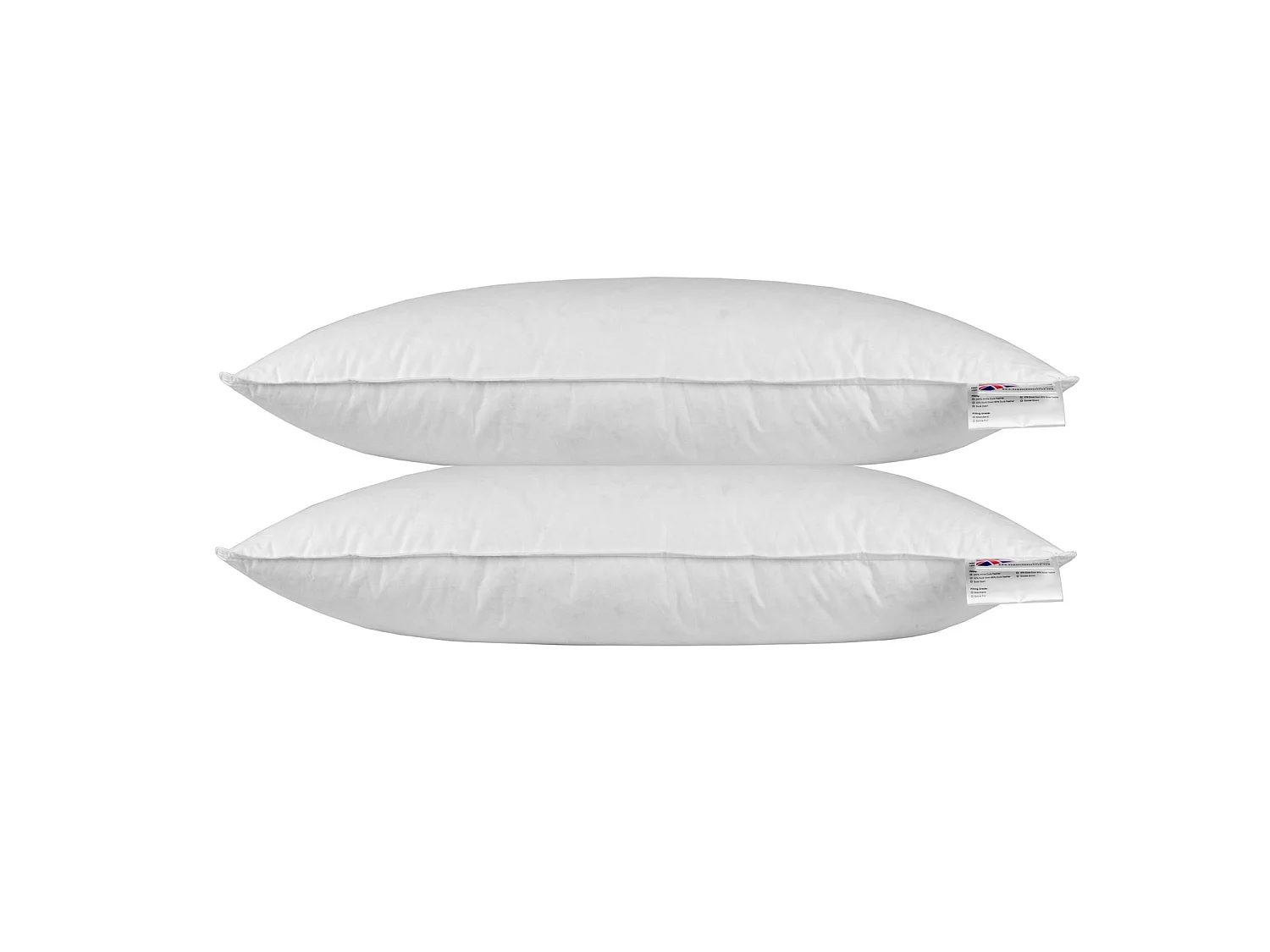 Homescapes Goose Feather & Down Euro Continental Pillow Pair - 40cm x 80cm (16"x32")