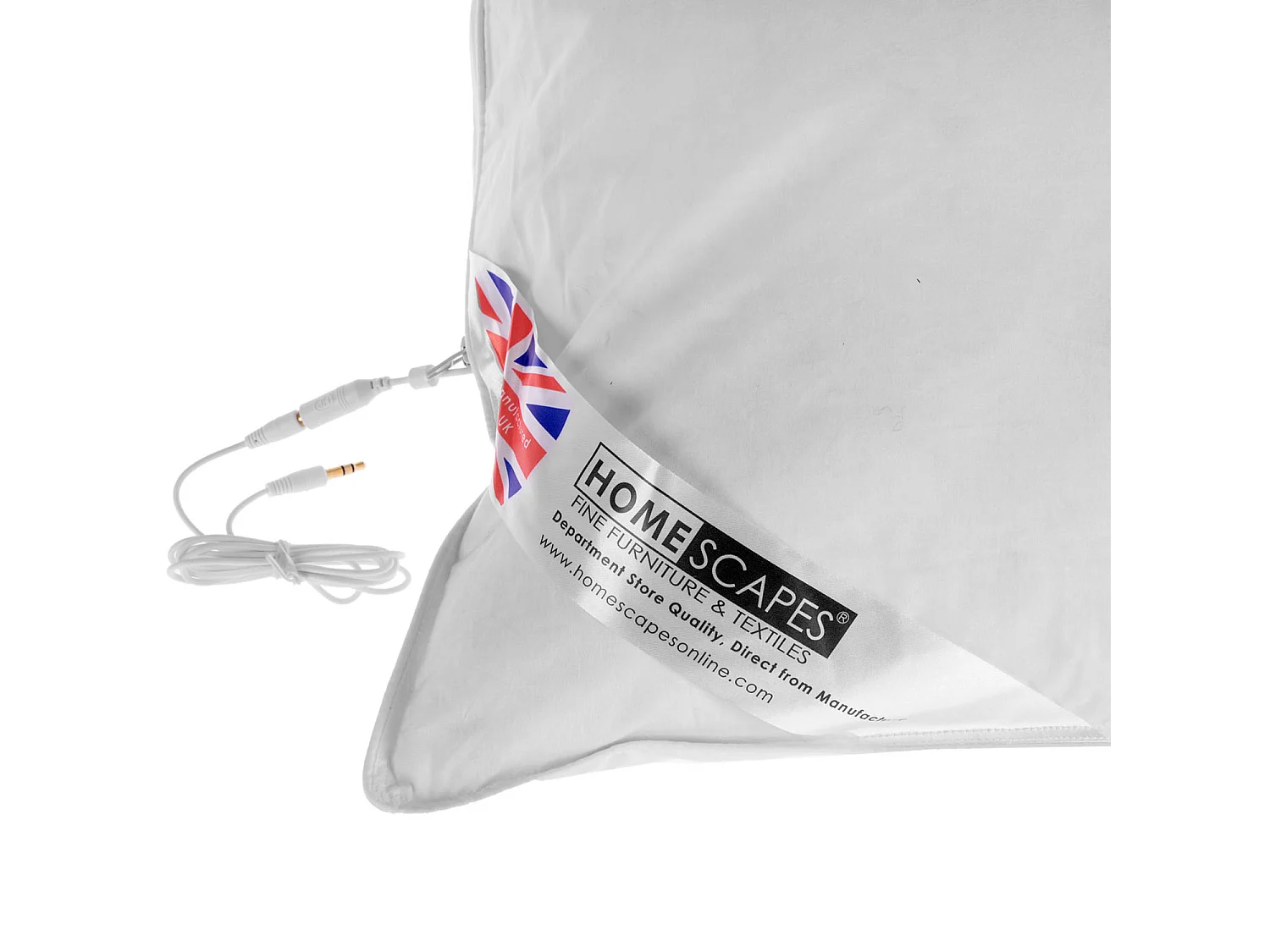 Homescapes Duck Feather and Down Music Pillow With Speakers