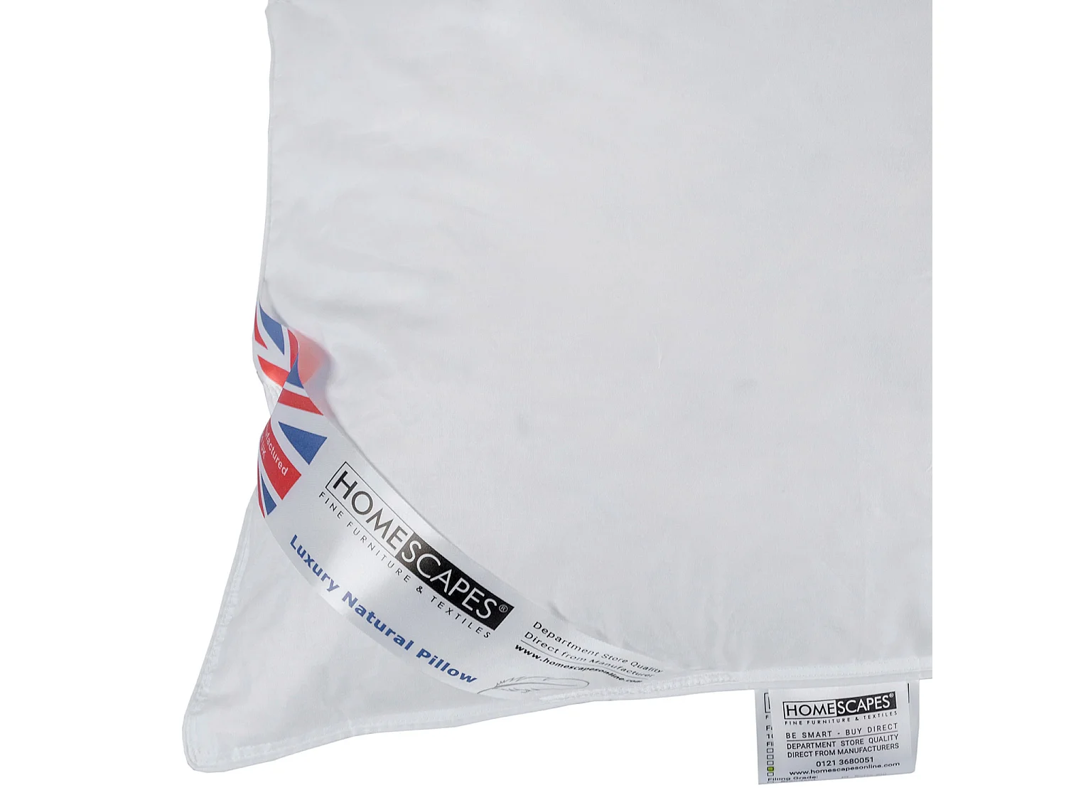 Homescapes Goose Feather & Down Lavender Pillow with Dried Lavender Insert Extra Fill
