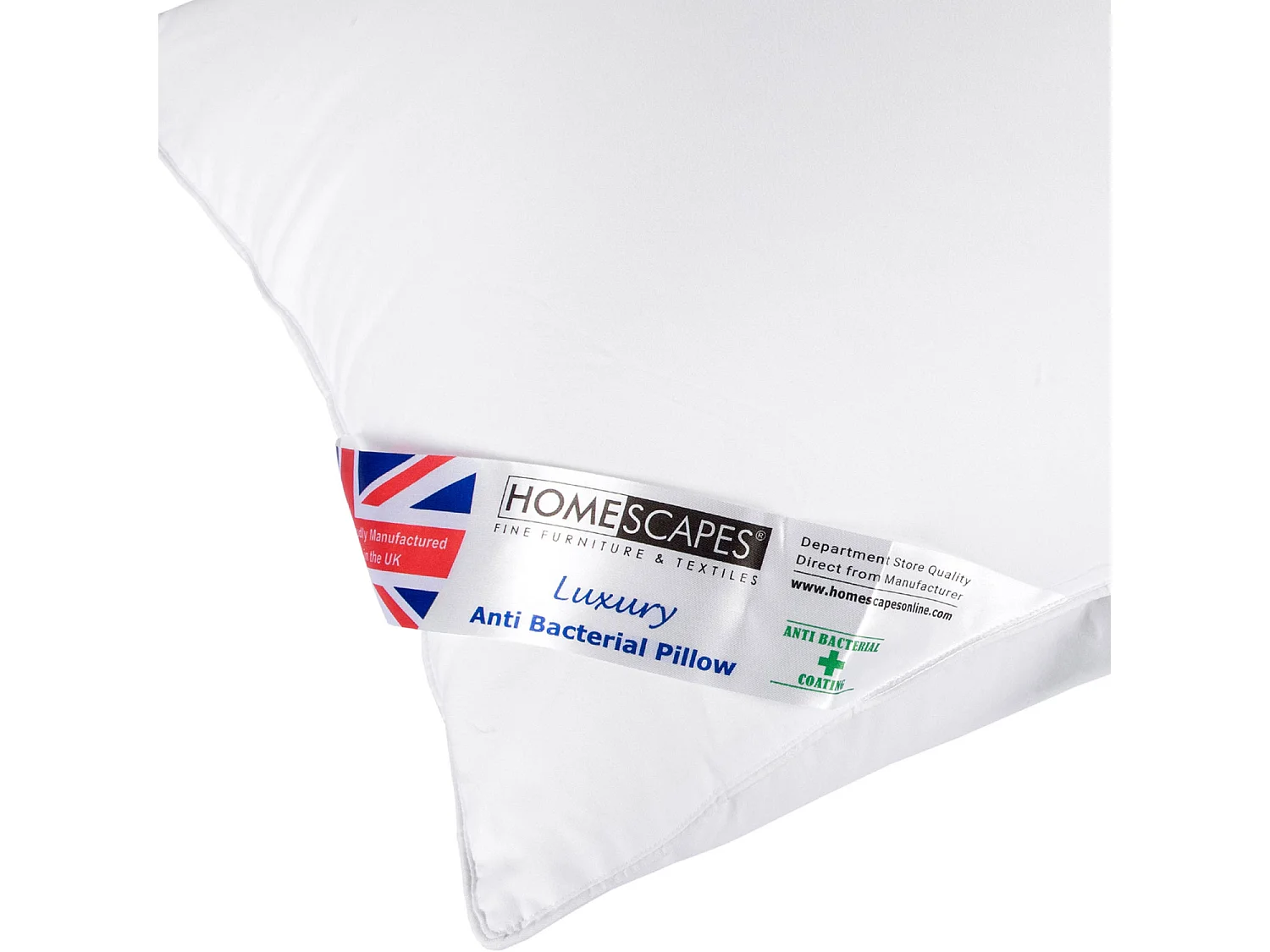 Homescapes Anti Bacterial Pillow Super Microfibre, 48 x 74 cm
