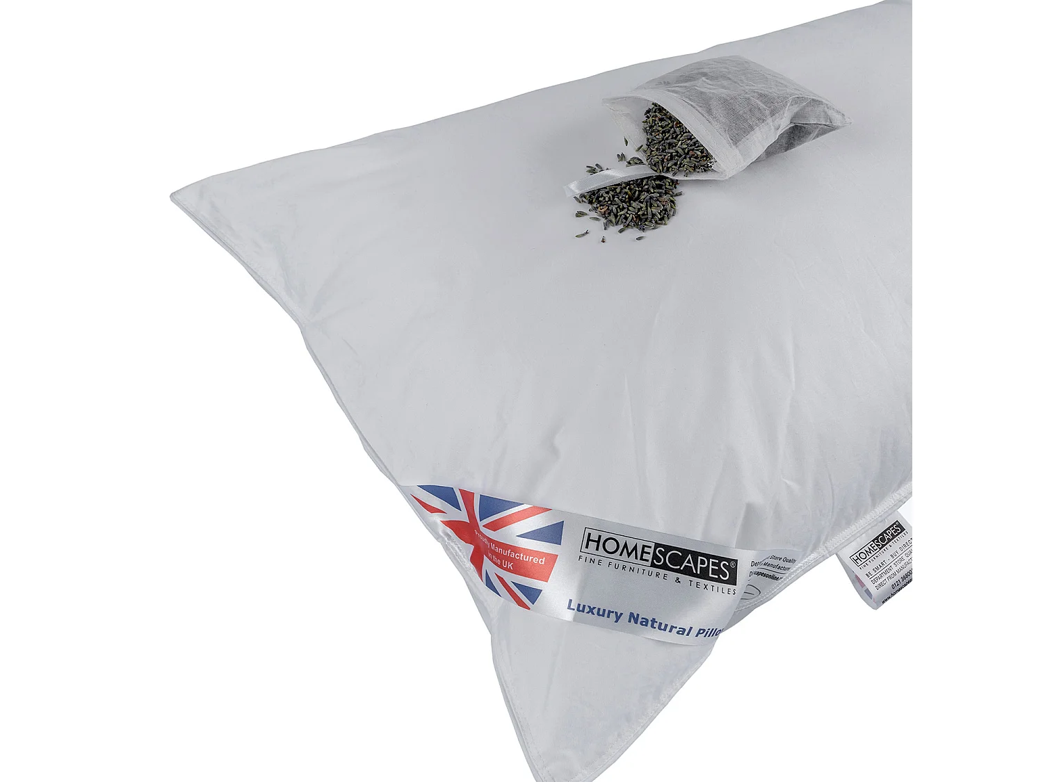 Homescapes Super Microfibre Lavender Pillow with Dried Lavender Insert Extra Fill