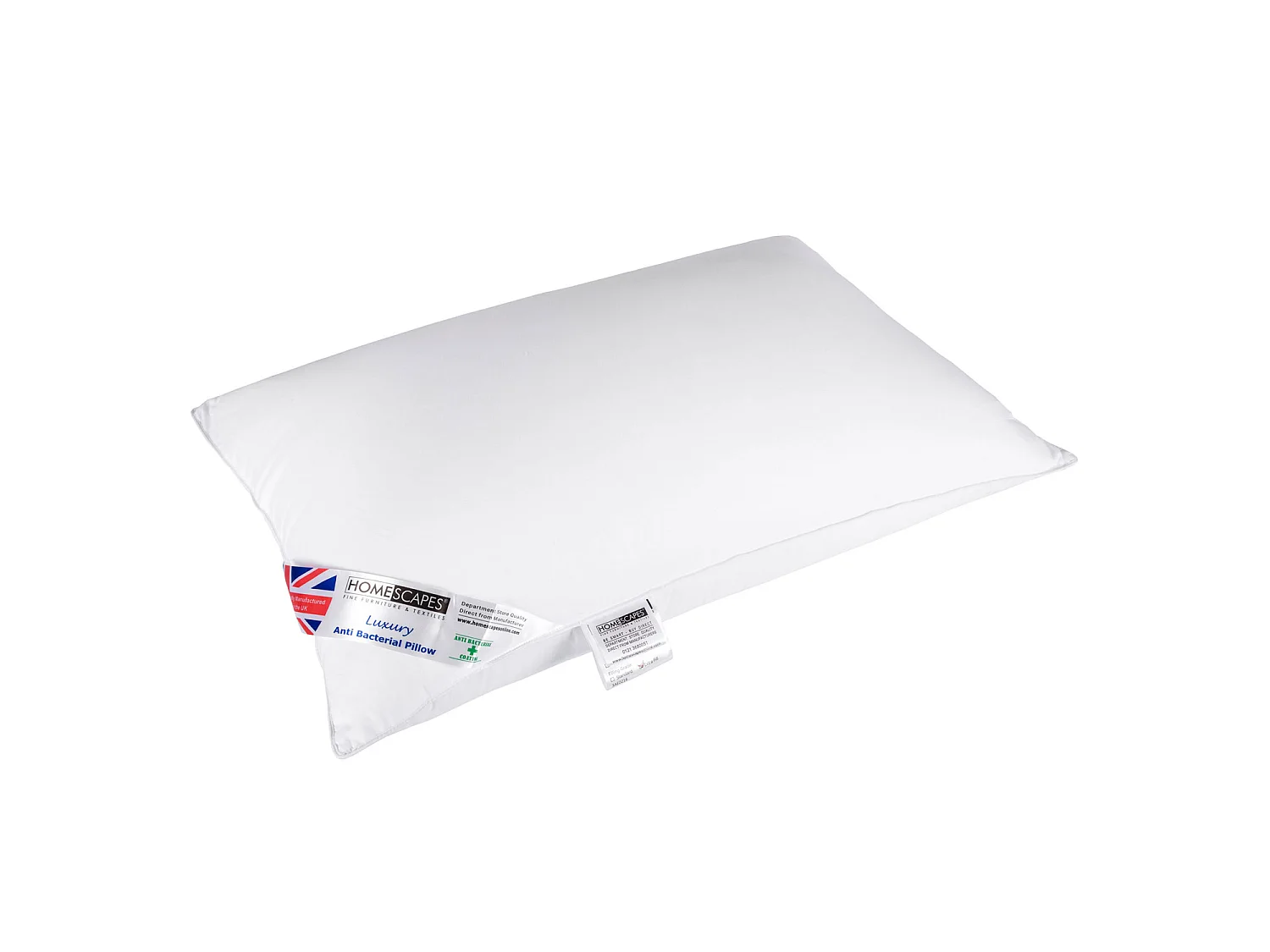Homescapes Anti Bacterial Pillow Super Microfibre Extra Fill, 48 x 74 cm