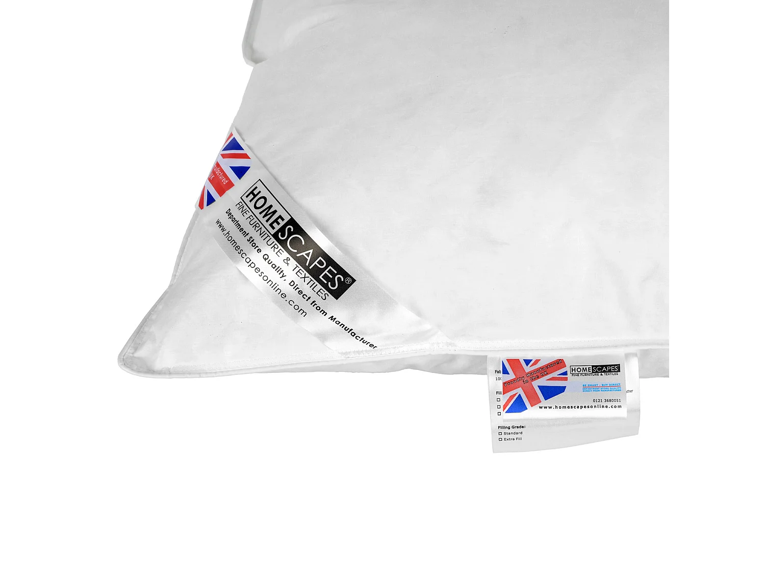 Homescapes Goose Down Pillow with 100% Cotton Case