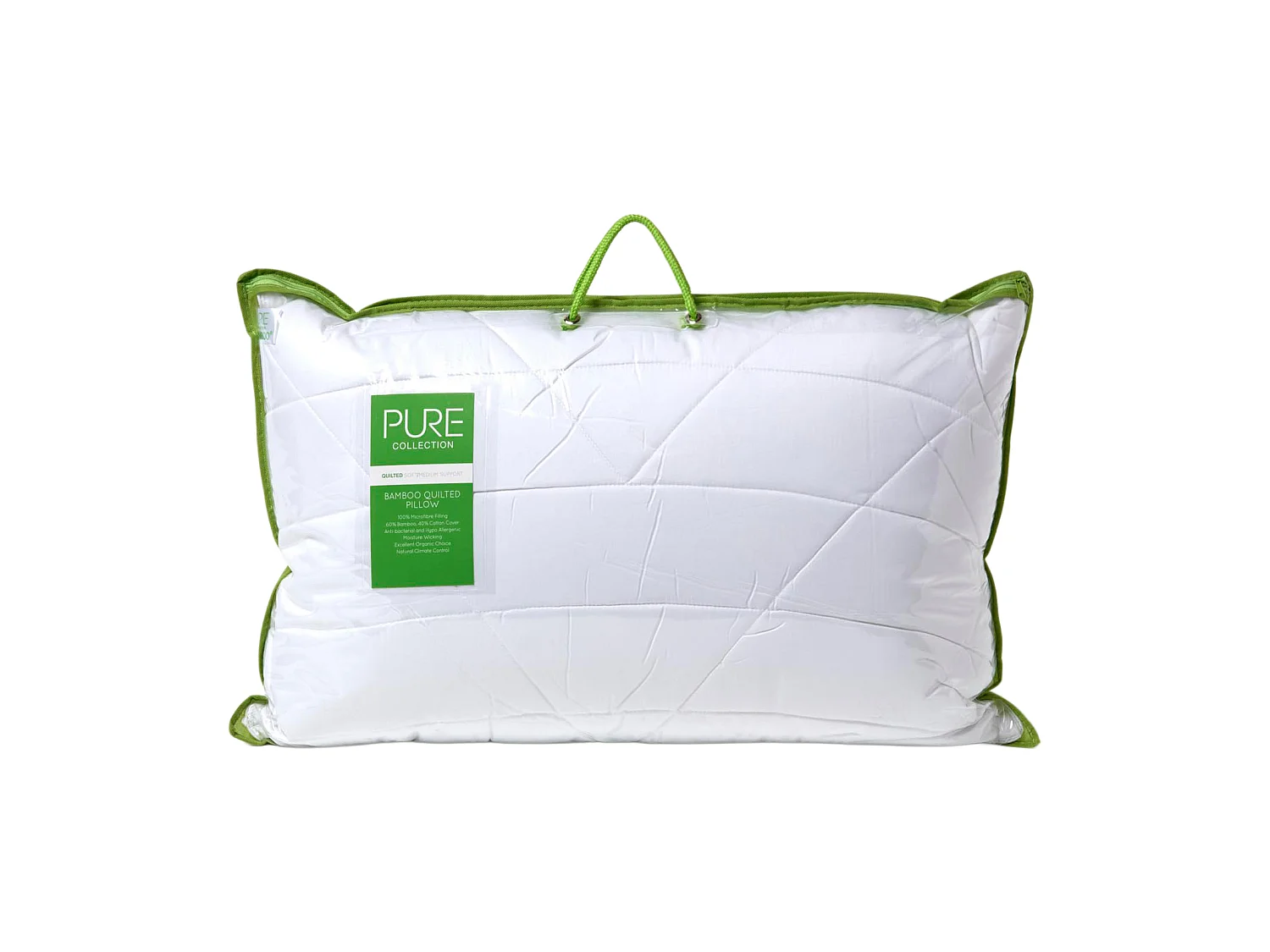 Homescapes Luxury Organic Bamboo Pillow for Back Sleepers