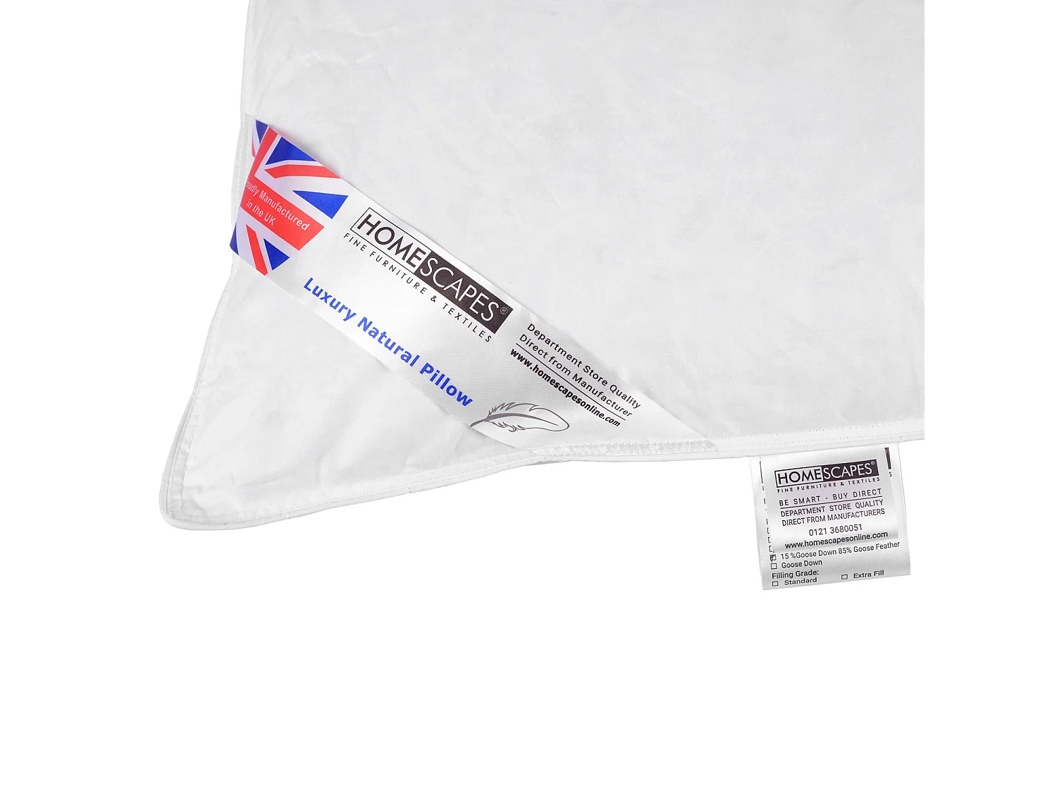 Homescapes Goose Feather and Down King Size Pillow