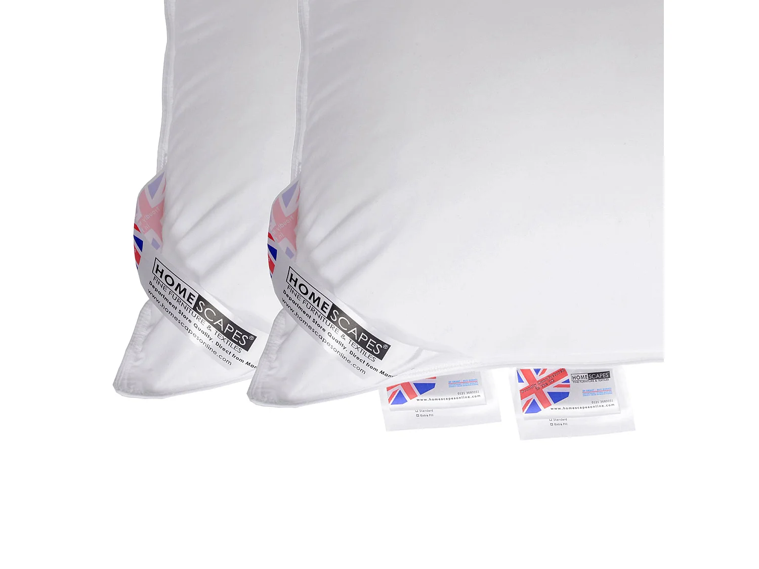 Homescapes Microfibre Extra Fill Pillow Pair