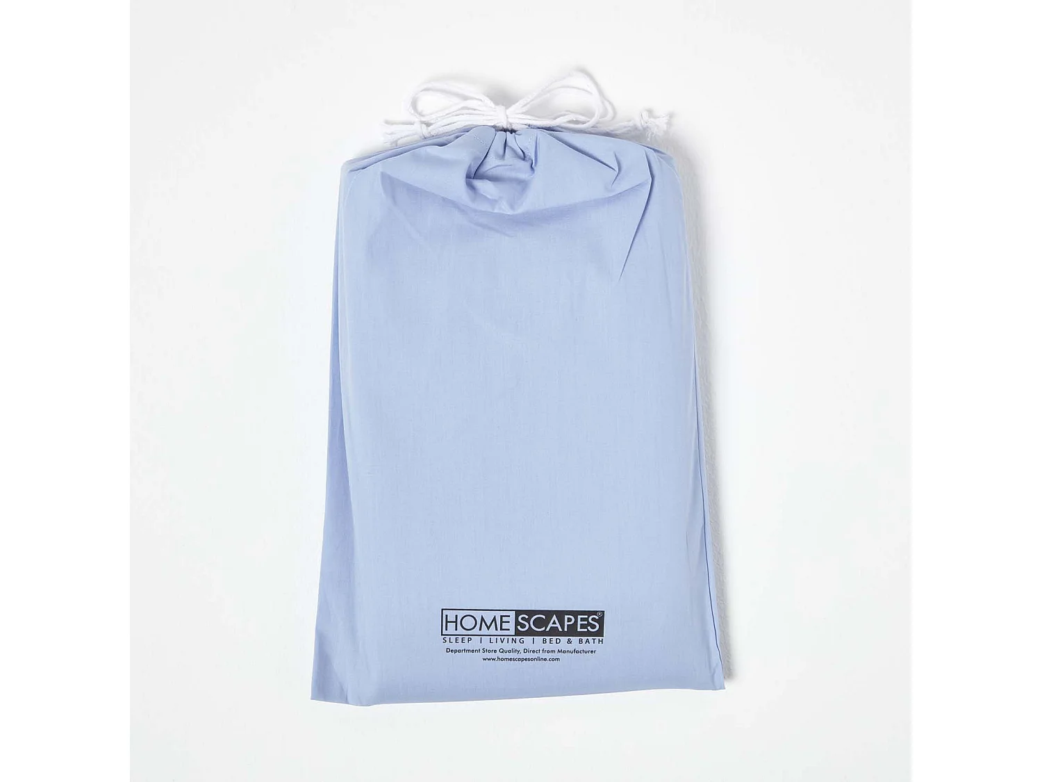 Homescapes Blue Cotton Fitted Cot Sheets 200 Thread Count, 2 Pack
