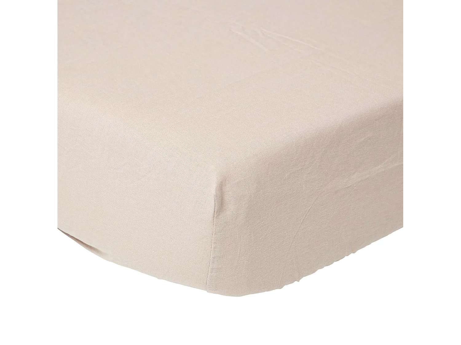 Homescapes Natural Linen Deep Fitted Sheet, Single