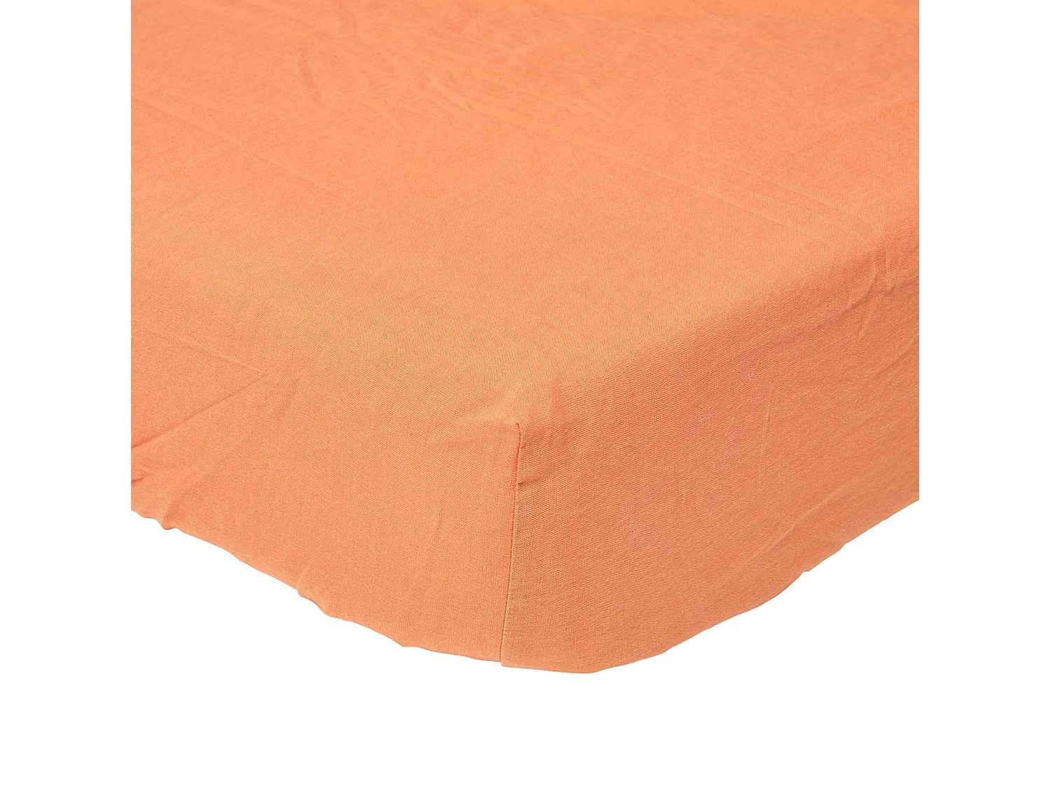 Homescapes Burnt Orange Linen Deep Fitted Sheet, King