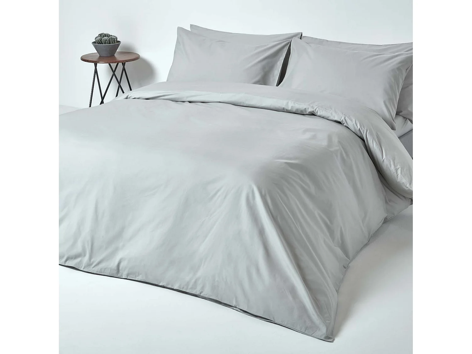 Homescapes Silver Grey Egyptian Cotton Deep Fitted Sheet 200 TC, King