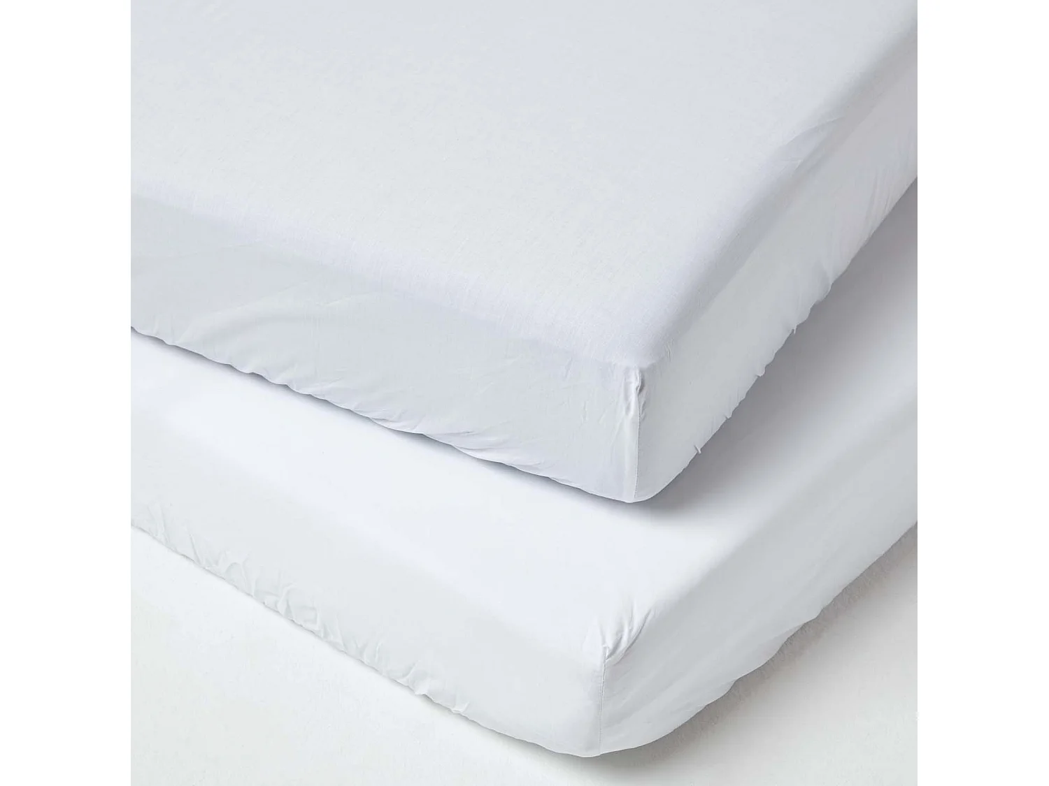 Homescapes White Cotton Cot Bed Fitted Sheets 200 Thread Count, 2 Pack