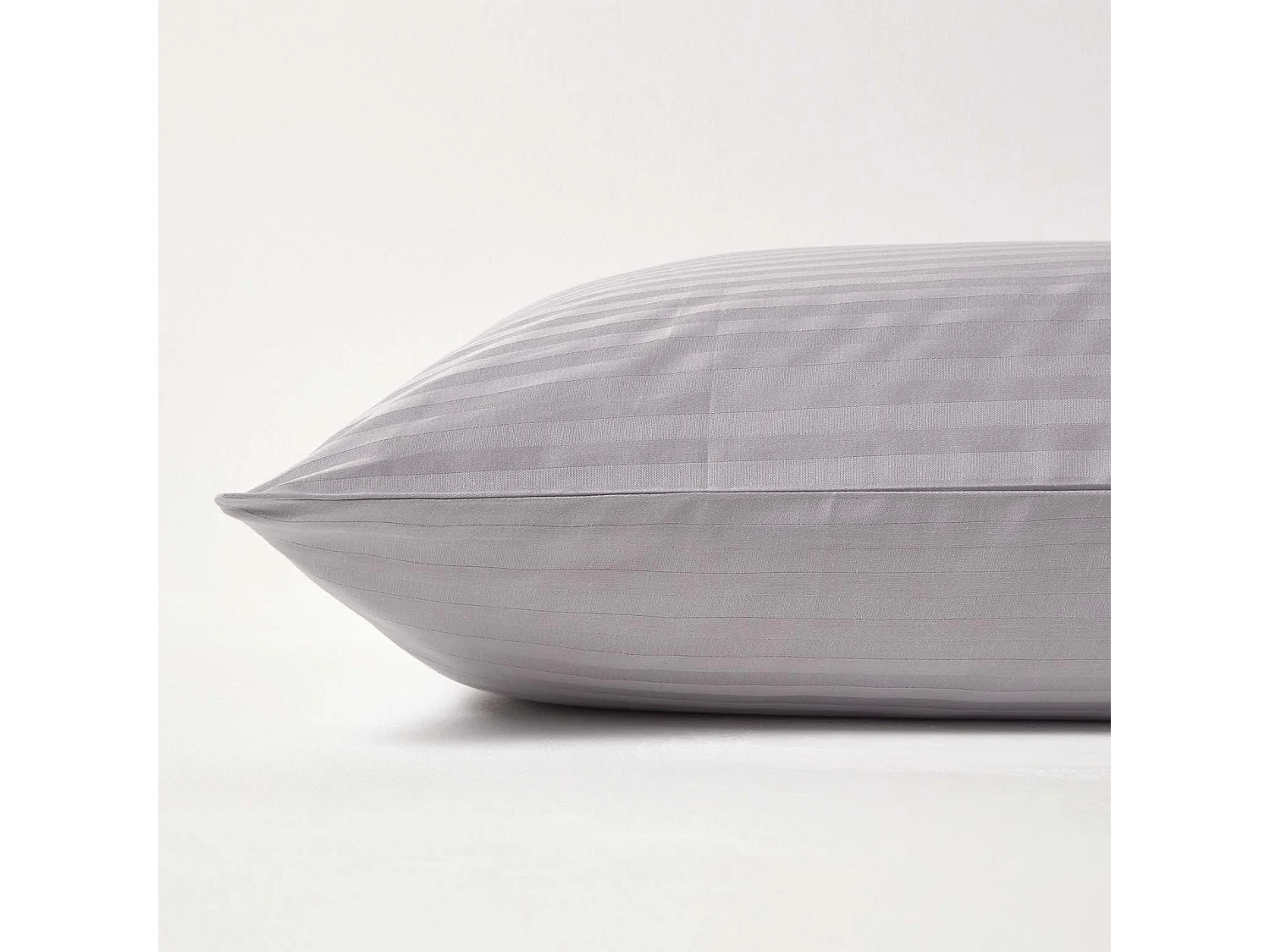 Homescapes Grey Egyptian Cotton Satin Stripe Housewife Pillowcase, King Size