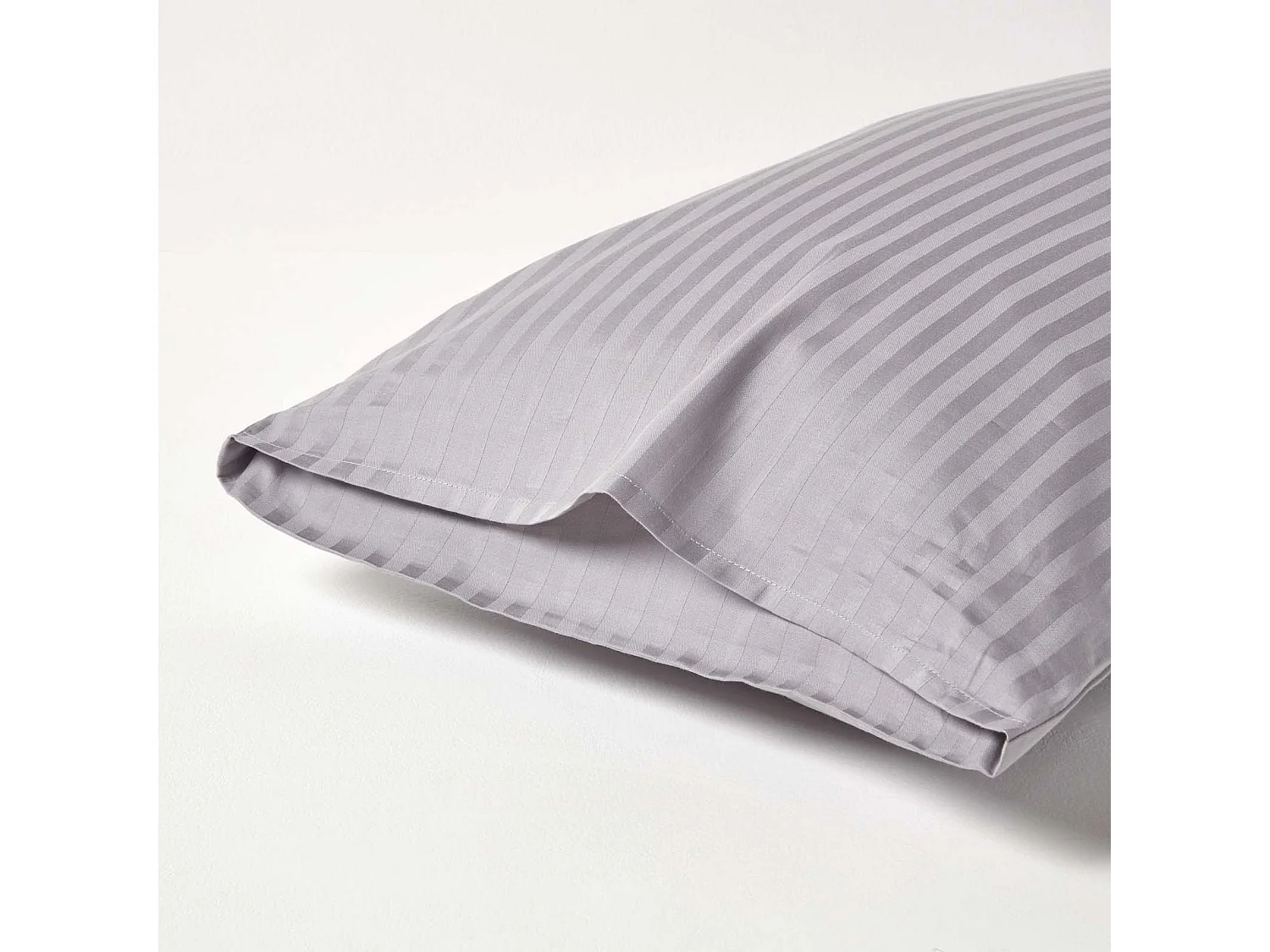 Homescapes Grey Egyptian Cotton Satin Stripe Housewife Pillowcase, King Size