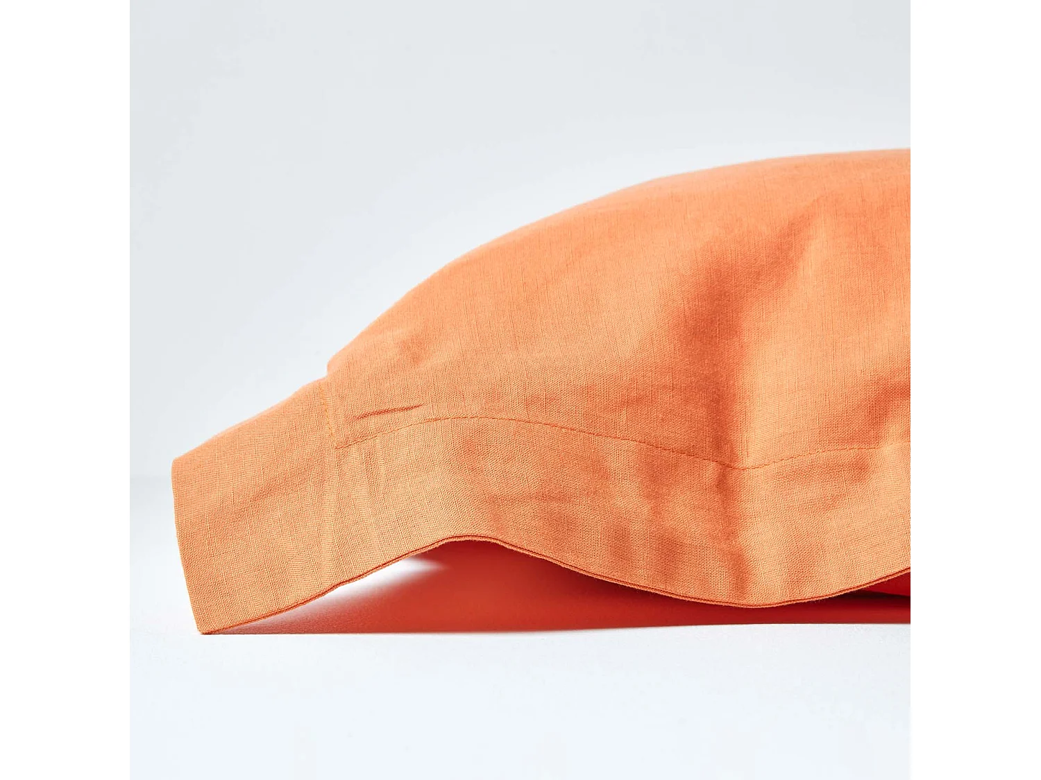Homescapes Burnt Orange Linen Oxford Pillowcase, King