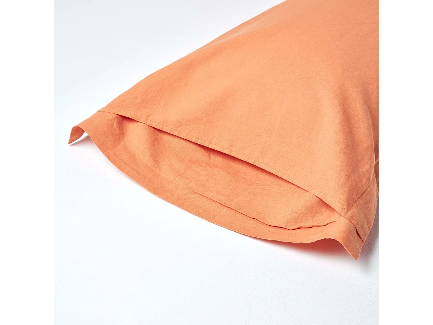 Homescapes Burnt Orange Linen Oxford Pillowcase, King