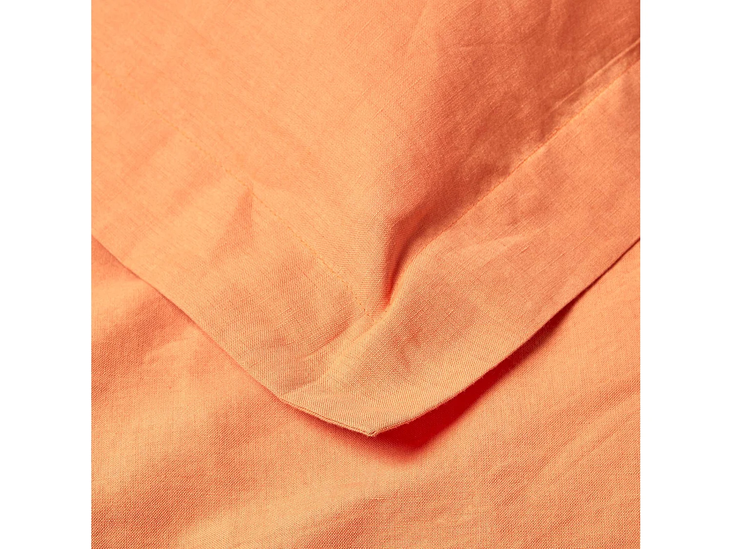 Homescapes Burnt Orange Linen Oxford Pillowcase, King