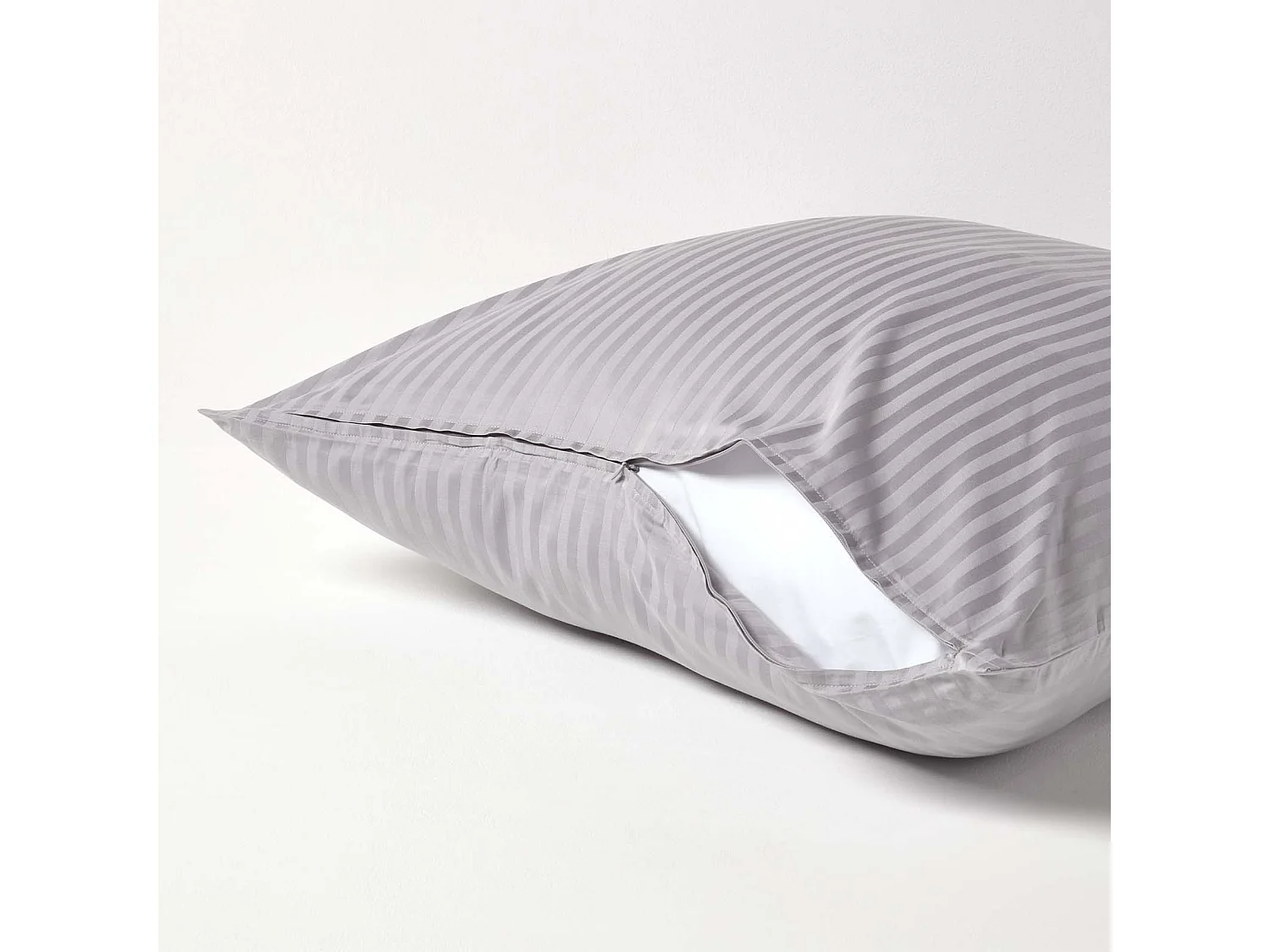 Homescapes Grey Continental Pillowcase Egyptian Cotton 330 TC, 80 x 80cm