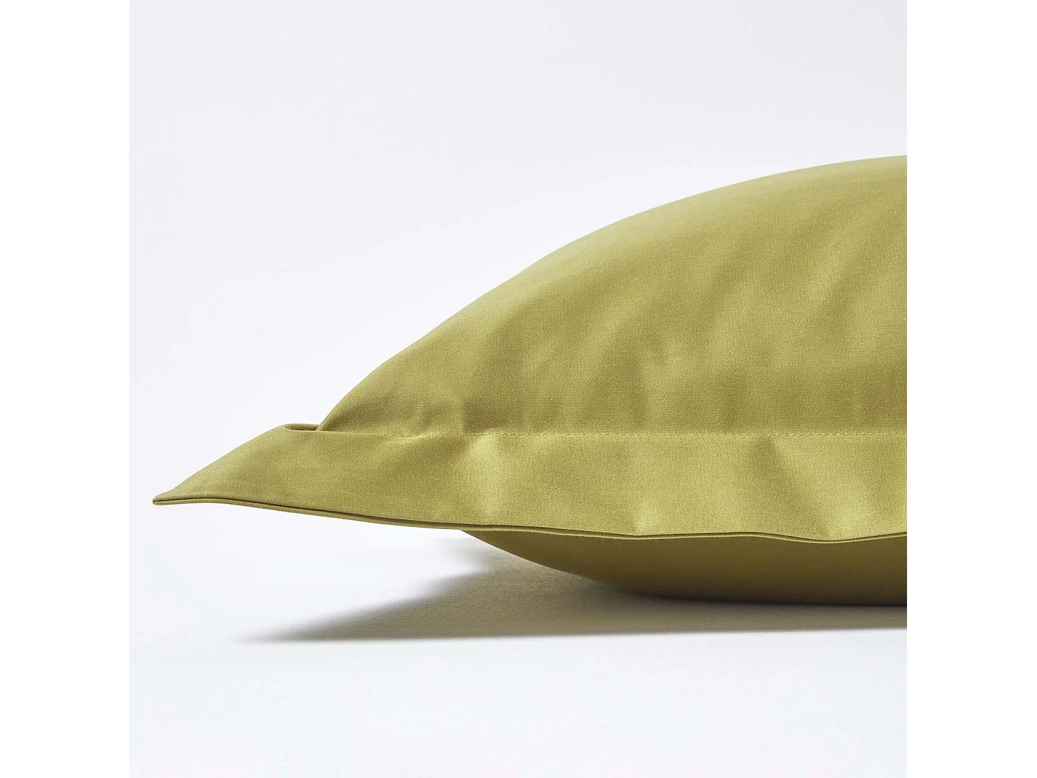 Homescapes Olive Green Egyptian Cotton Oxford Pillowcase 1000 TC, Standard