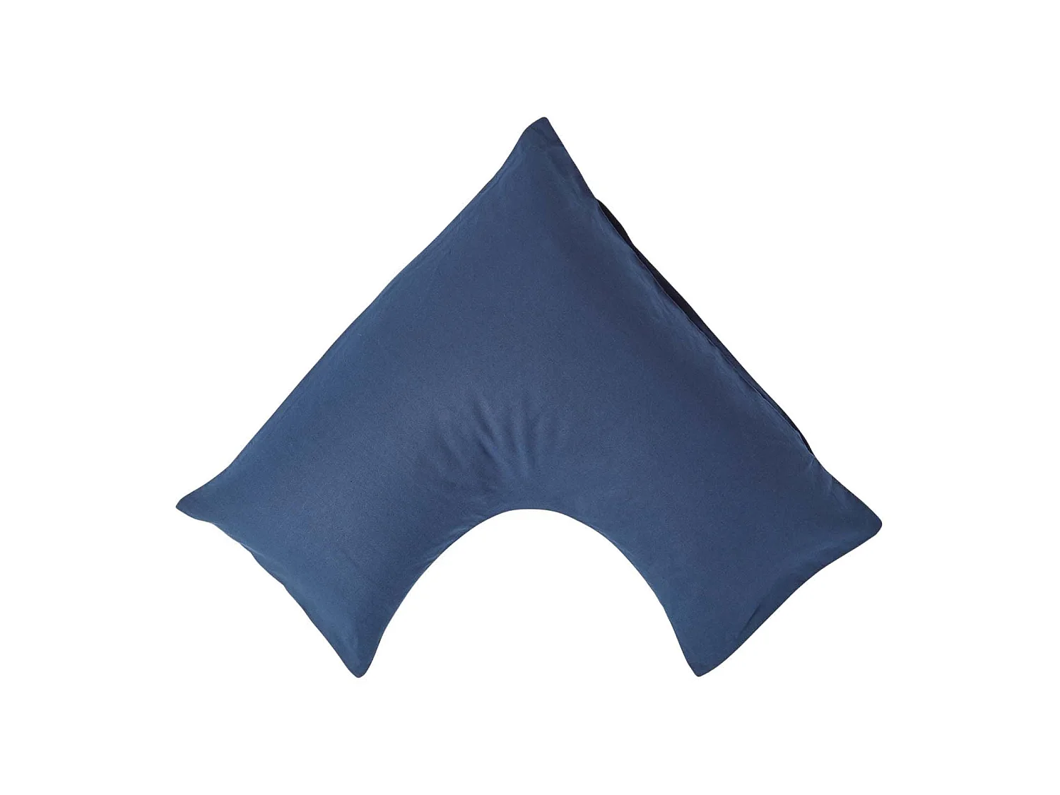 Homescapes Navy Blue Linen V Shaped Pillowcase