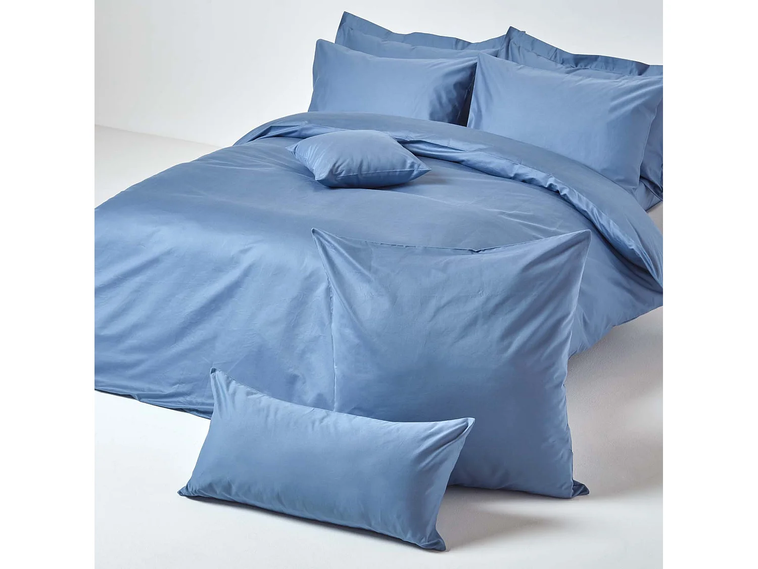 Homescapes Air Force Blue Egyptian Cotton Oxford Pillowcase 1000 TC, Standard