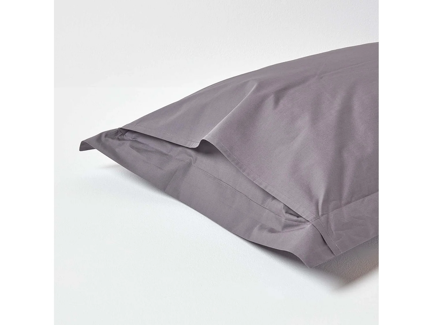 Homescapes Dark Grey Egyptian Cotton Oxford Pillowcase 200 TC, Standard
