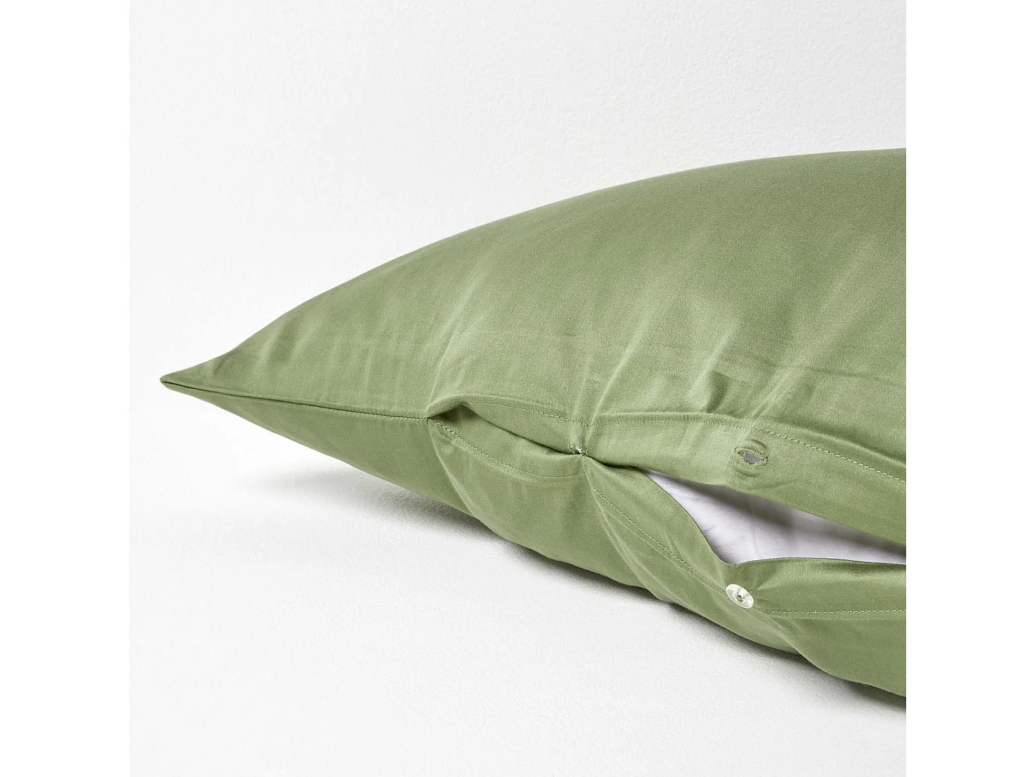 Homescapes Moss Green V Shaped Pillowcase Organic Cotton 400 Thread Count