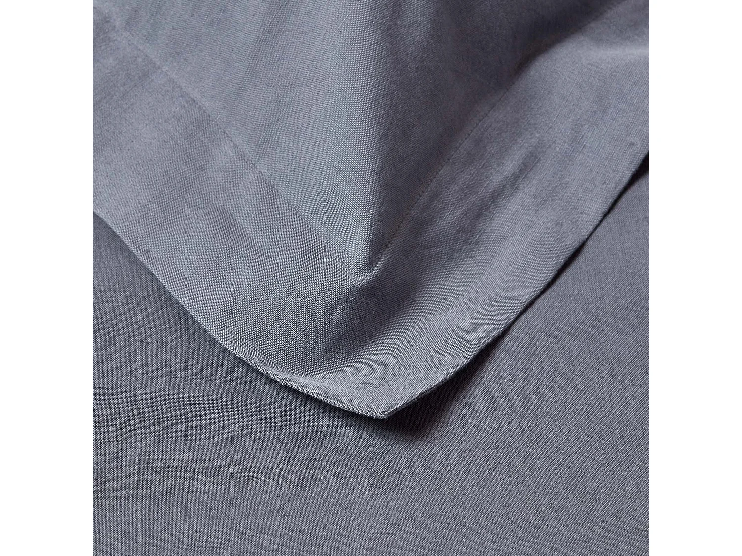 Homescapes Dark Grey Linen Oxford Pillowcase, King