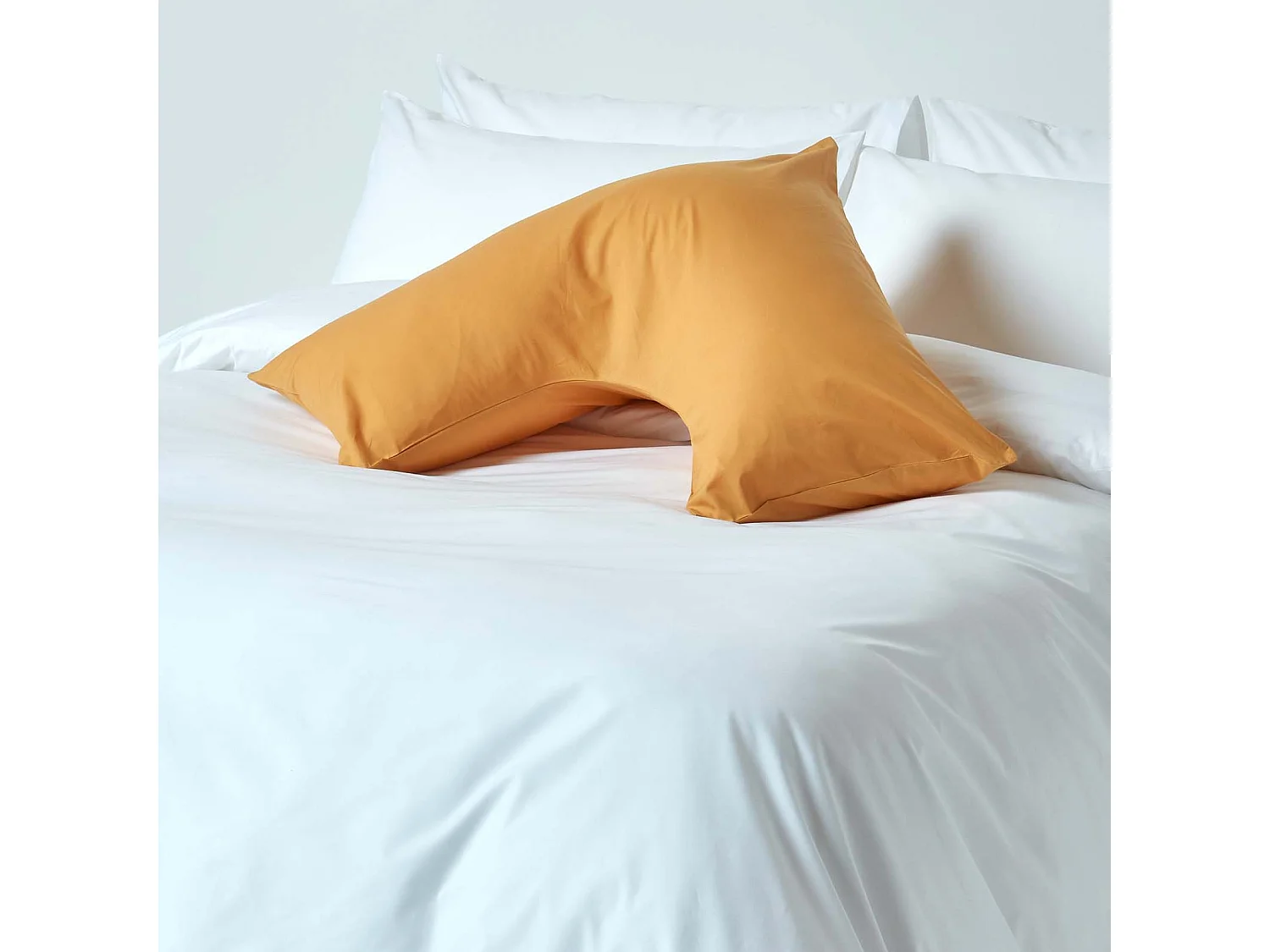Homescapes Mustard Yellow Egyptian Cotton V Shaped Pillowcase 200 TC