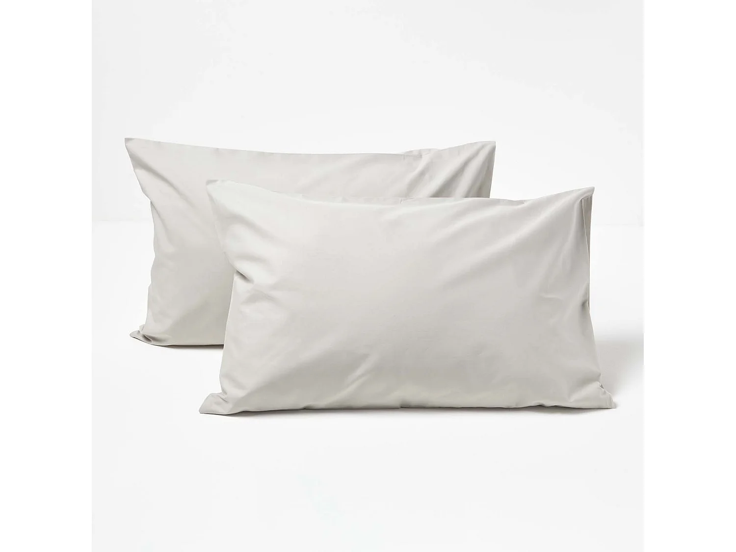 Homescapes Grey Cotton Kids Pillowcases 40 x 60 cm 200 Thread Count, 2 Pack
