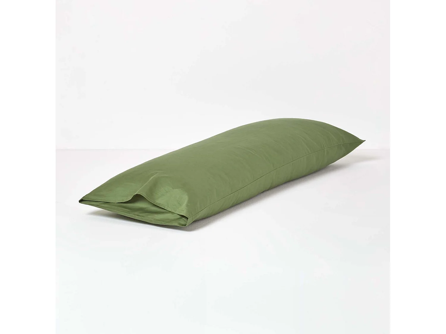 Homescapes Moss Green Organic Cotton Housewife Pillowcase 400 TC, Body Pillowcase