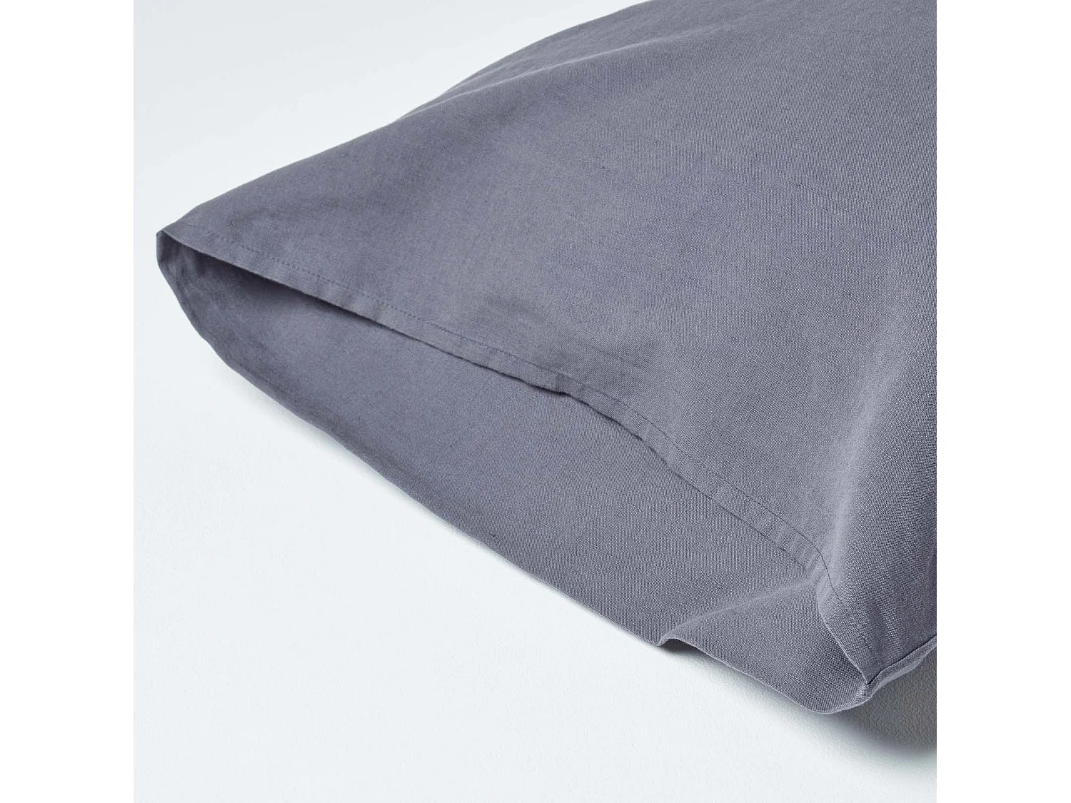 Homescapes Dark Grey Linen Housewife Pillowcase, Standard