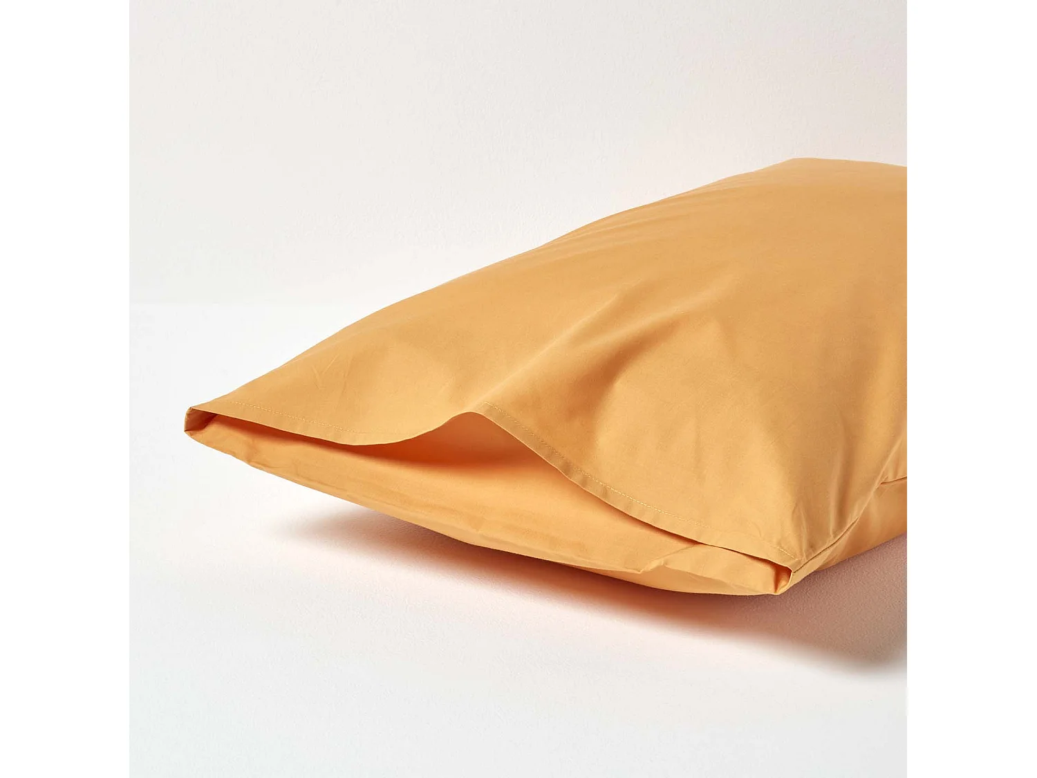 Homescapes Mustard Yellow Egyptian Cotton Housewife Pillowcase 200 TC, King Size