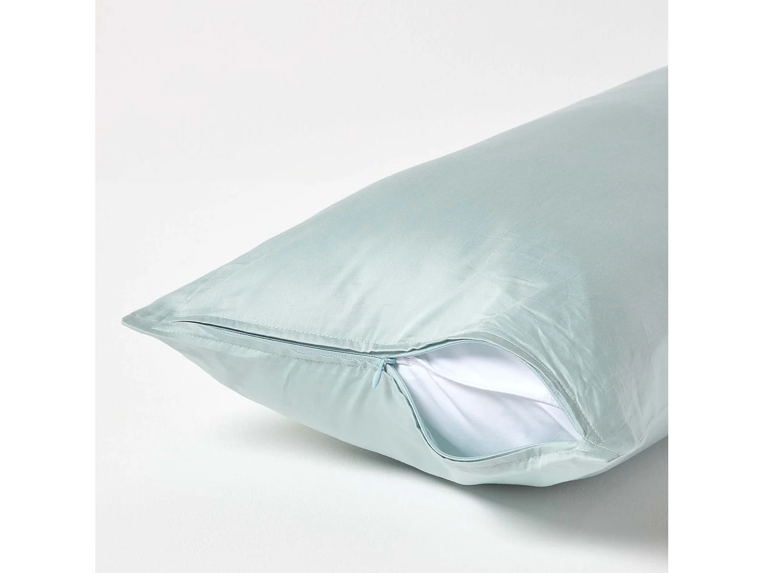 Homescapes Duck Egg Blue Organic Cotton Continental Pillowcase 400 TC, 40 x 80 cm