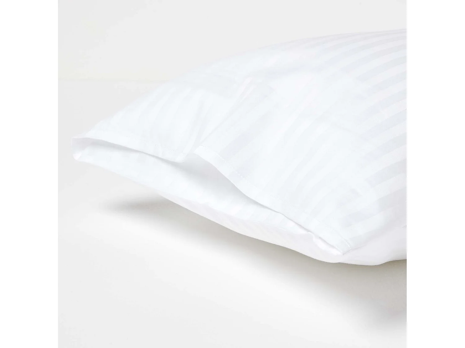 Homescapes White Cotton Stripe Kids Pillowcases 40 x 60 cm 330 Thread Count, 2 Pack