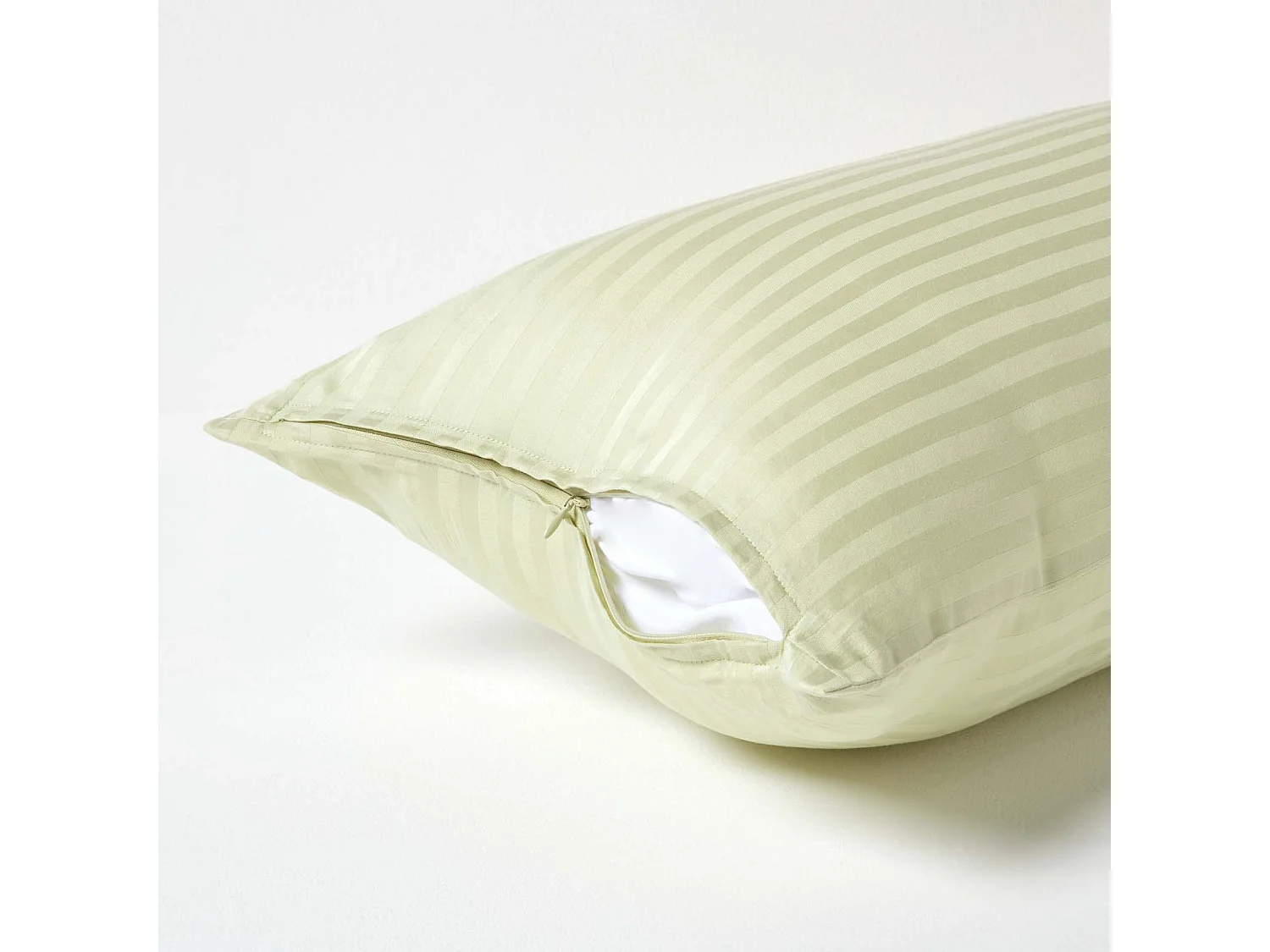 Homescapes Sage Green Continental Egyptian Cotton Pillowcase 330 TC, 40 x 80 cm