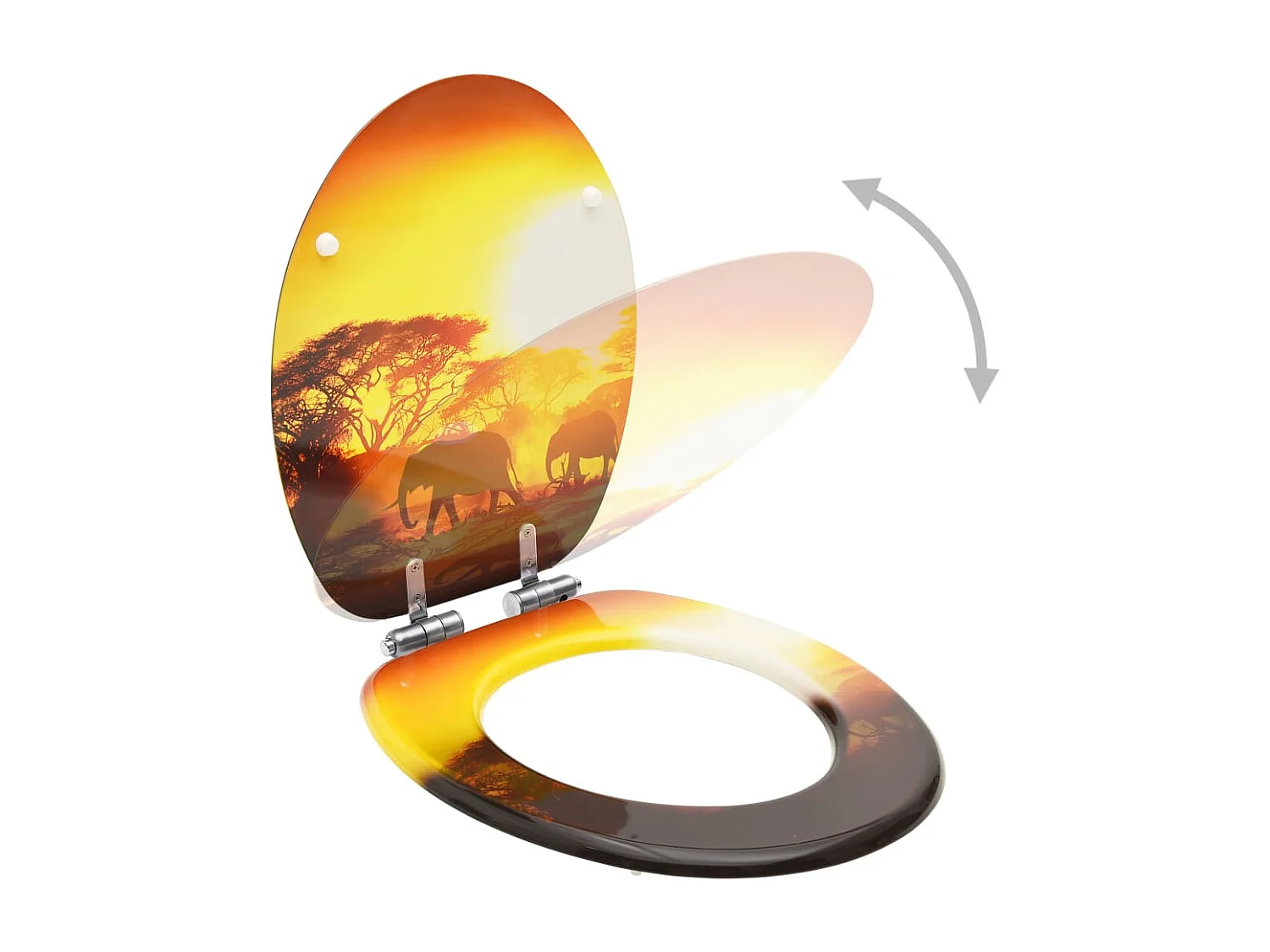 Siège de toilette abattant effet bois 42.5 x 35.8 x 5.3 cm 02_0002939