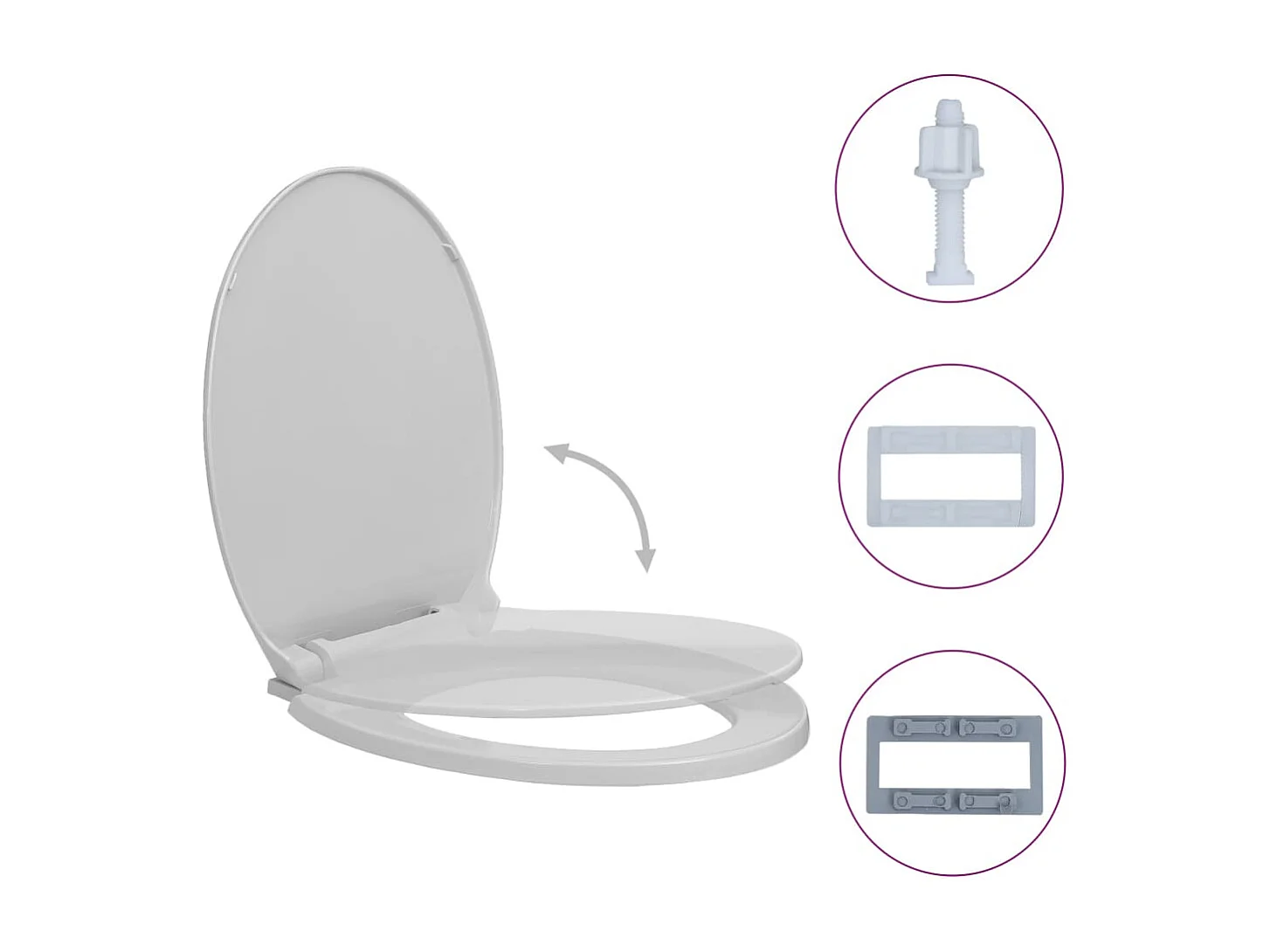 Siège de toilette abattant grise 46 x 34 x 34 cm 02_0002915