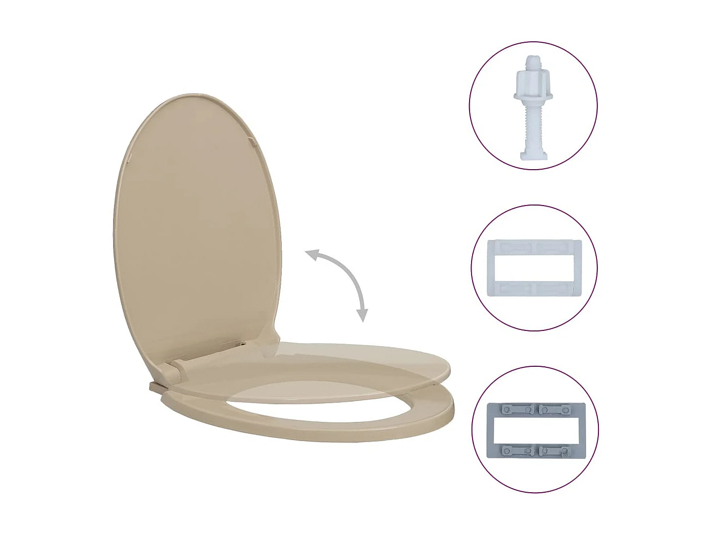 Siège de toilette abattant beige 46 x 34 x 34 cm 02_0002921