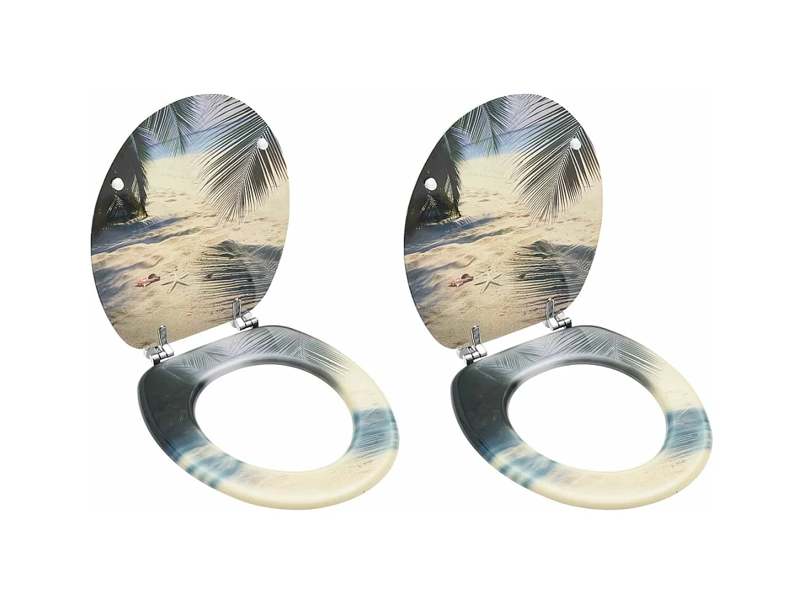 Juego de dos tapas de WC con tapas de MDF diseño playa 02_0002978