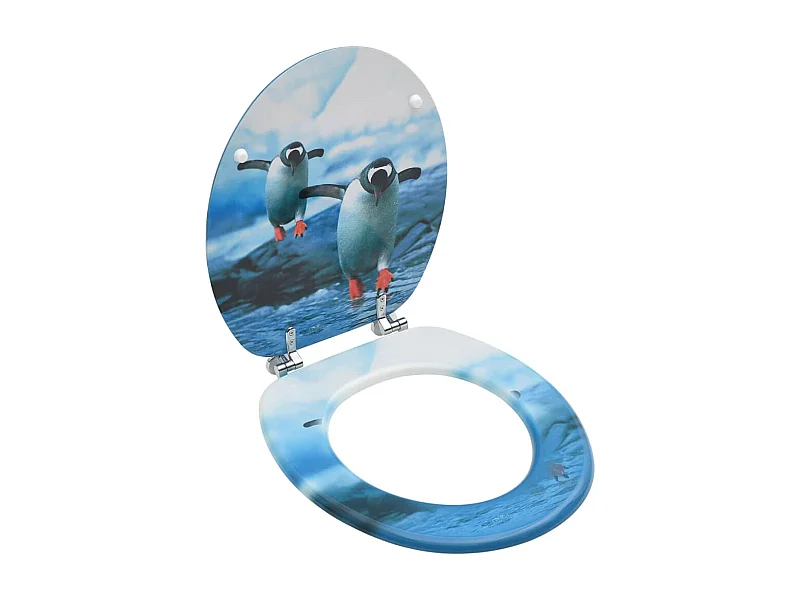 Tapa de inodoro con tapa de MDF Diseño pingüino 02_0002931