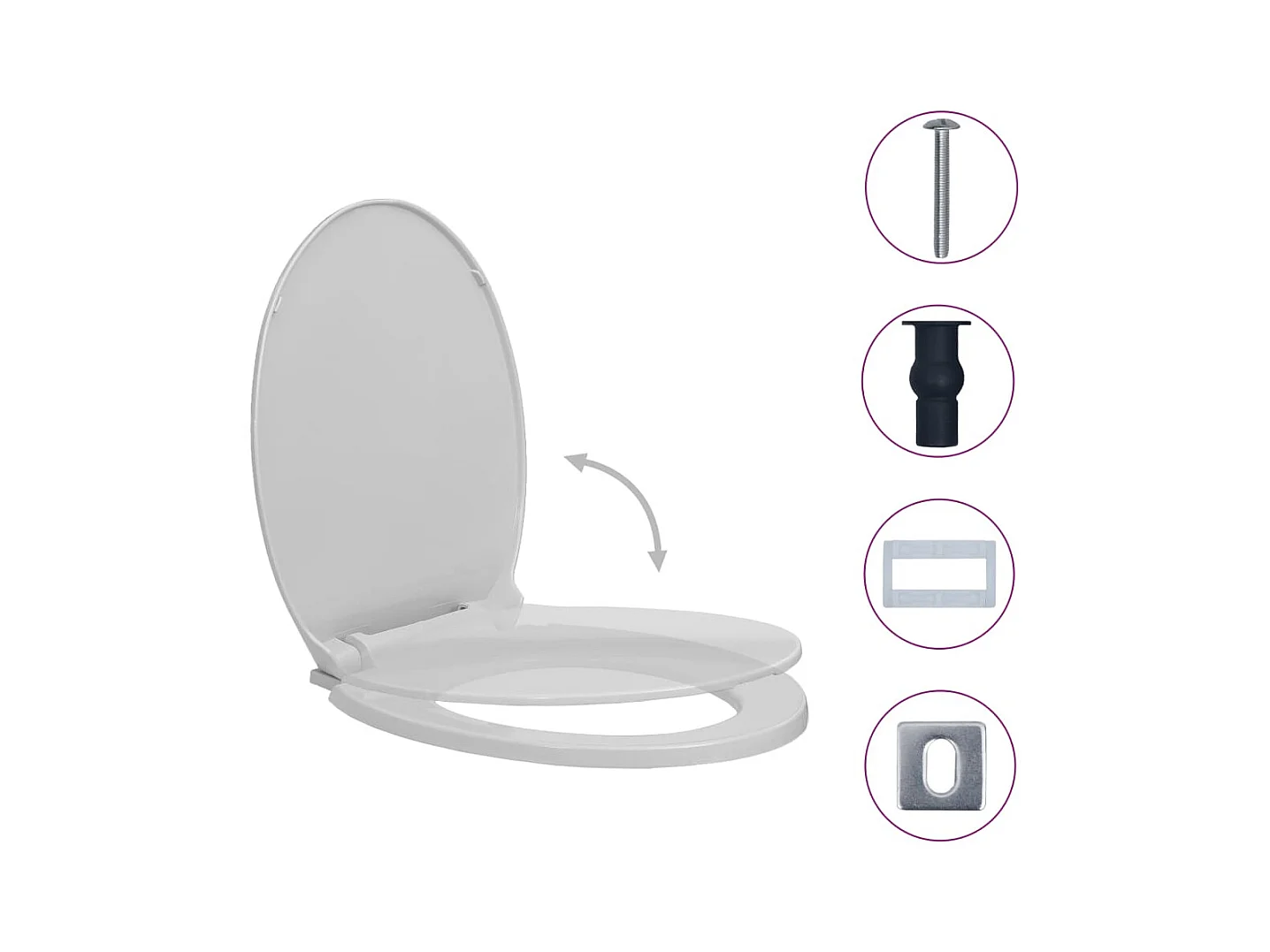 Siège de toilette abattant grise 46 x 34 x 5 cm 02_0002916