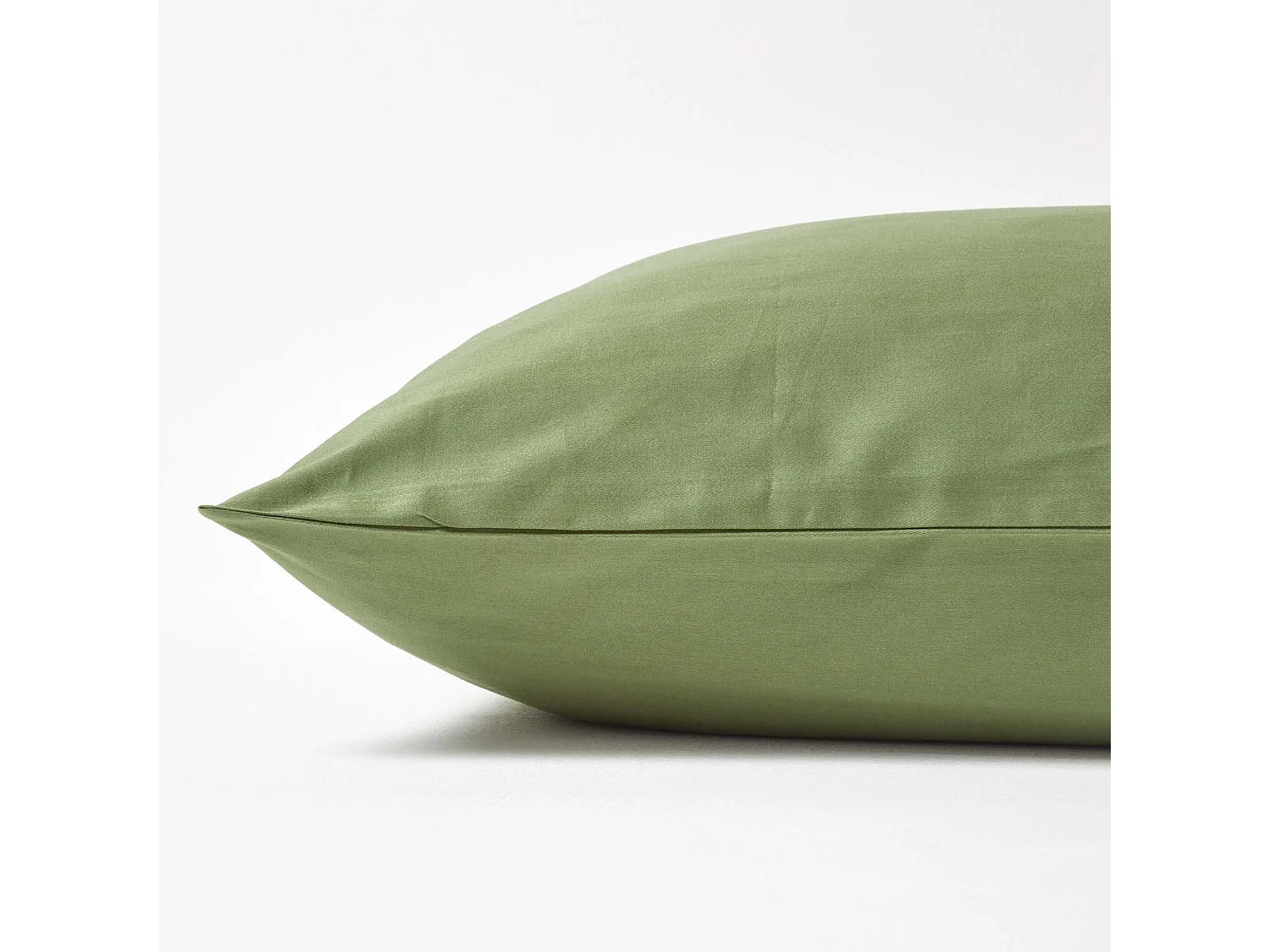 Homescapes Moss Green Continental Pillowcase Organic Cotton 400 TC, 40 x 80cm