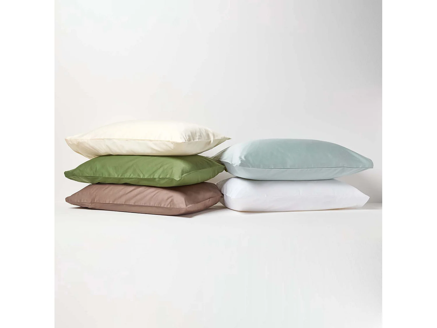 Homescapes Moss Green Continental Pillowcase Organic Cotton 400 TC, 40 x 80cm