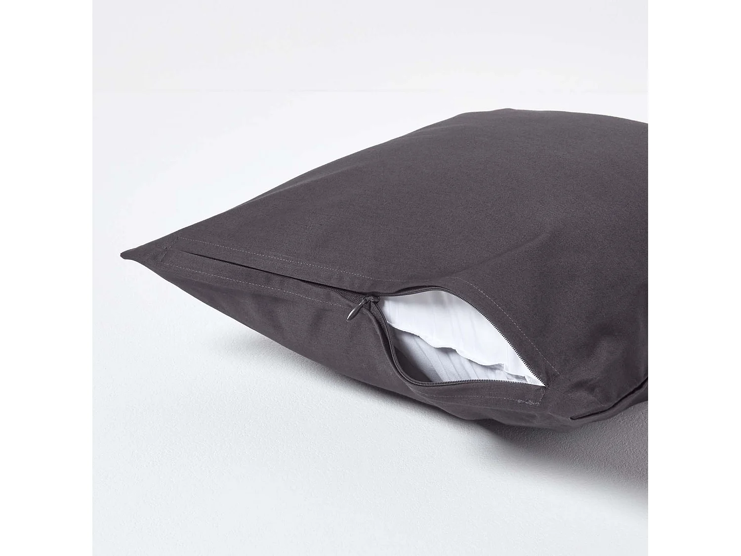 Homescapes Dark Charcoal Grey Continental Egyptian Cotton Pillowcase 1000 TC, 40 x 40 cm