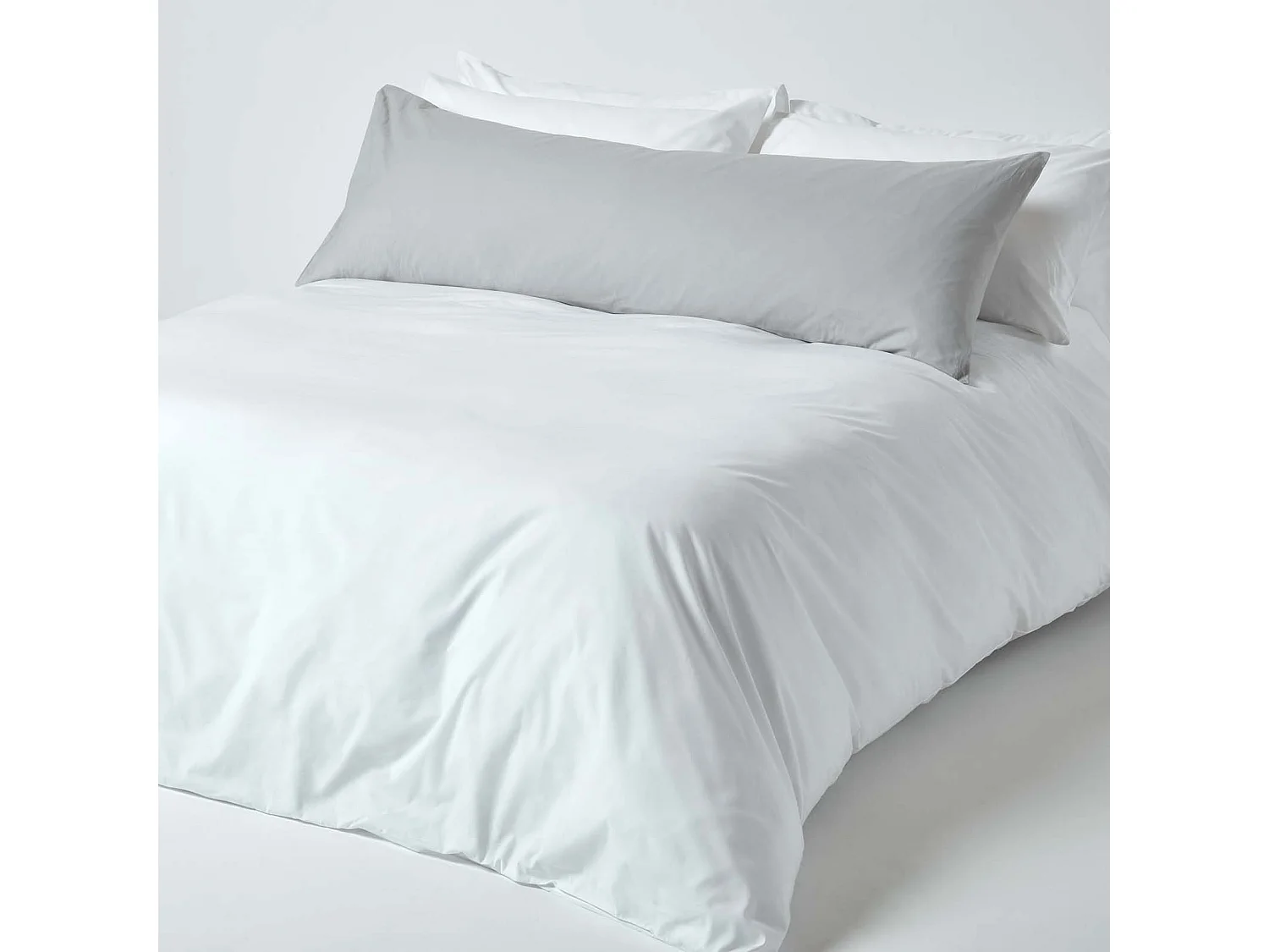 Homescapes Silver Grey Egyptian Cotton Housewife Body Pillowcase 200 TC