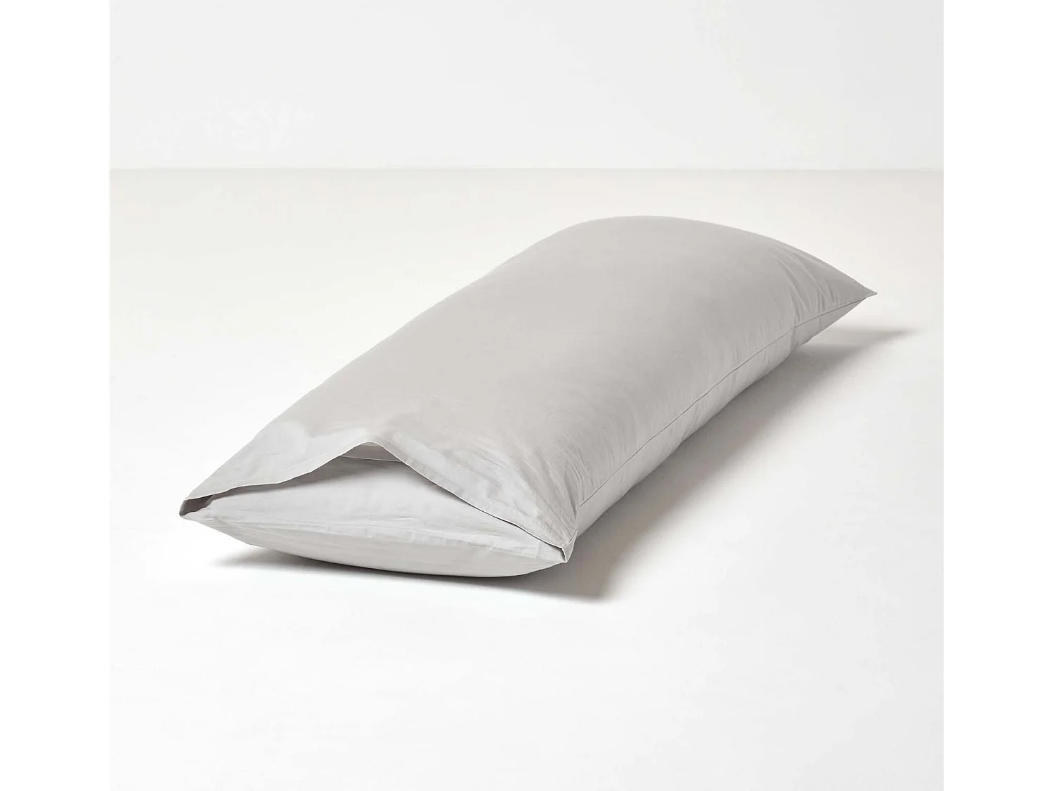 Homescapes Silver Grey Egyptian Cotton Housewife Body Pillowcase 200 TC