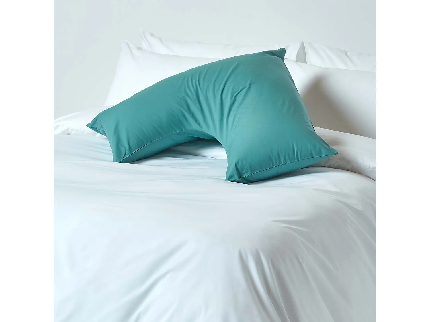 Homescapes Teal Egyptian Cotton V Shaped Pillowcase 200 TC